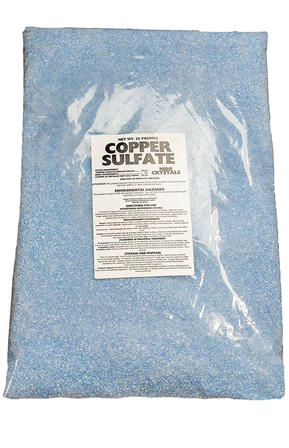 Earthworks Health Copper Sulfate Fine Crystals 25 lb Bag - Image 3 Earthworks Health Copper Sulfate Fine Crystals 25 lb Bag - Image 3