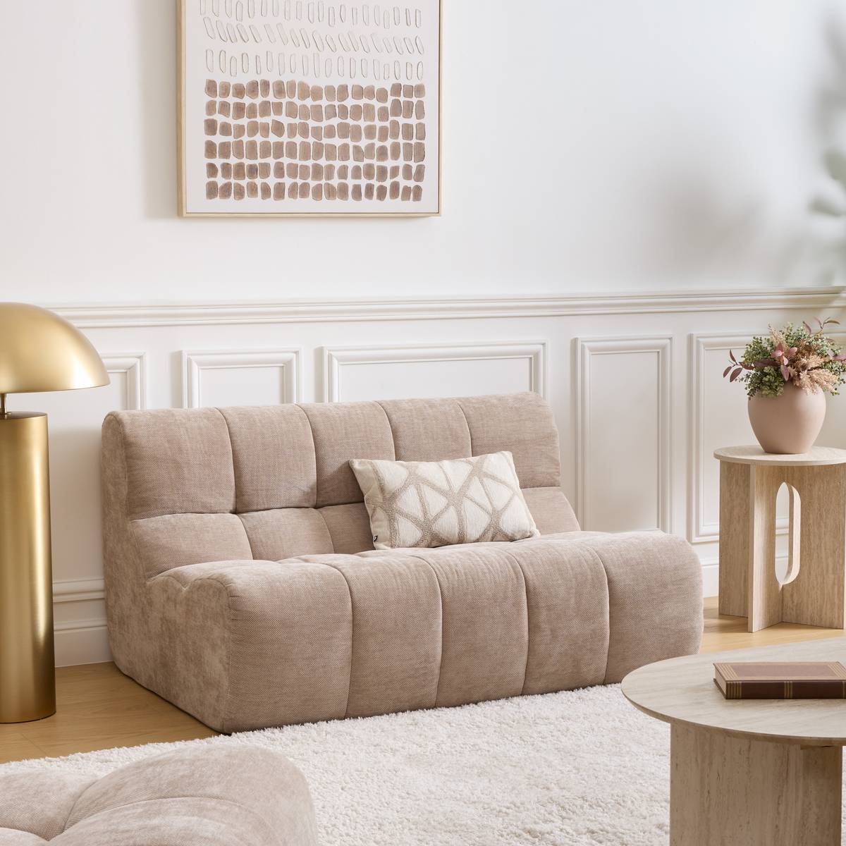 Side Table "Anaya" Beige, &Oslash; 40 cm