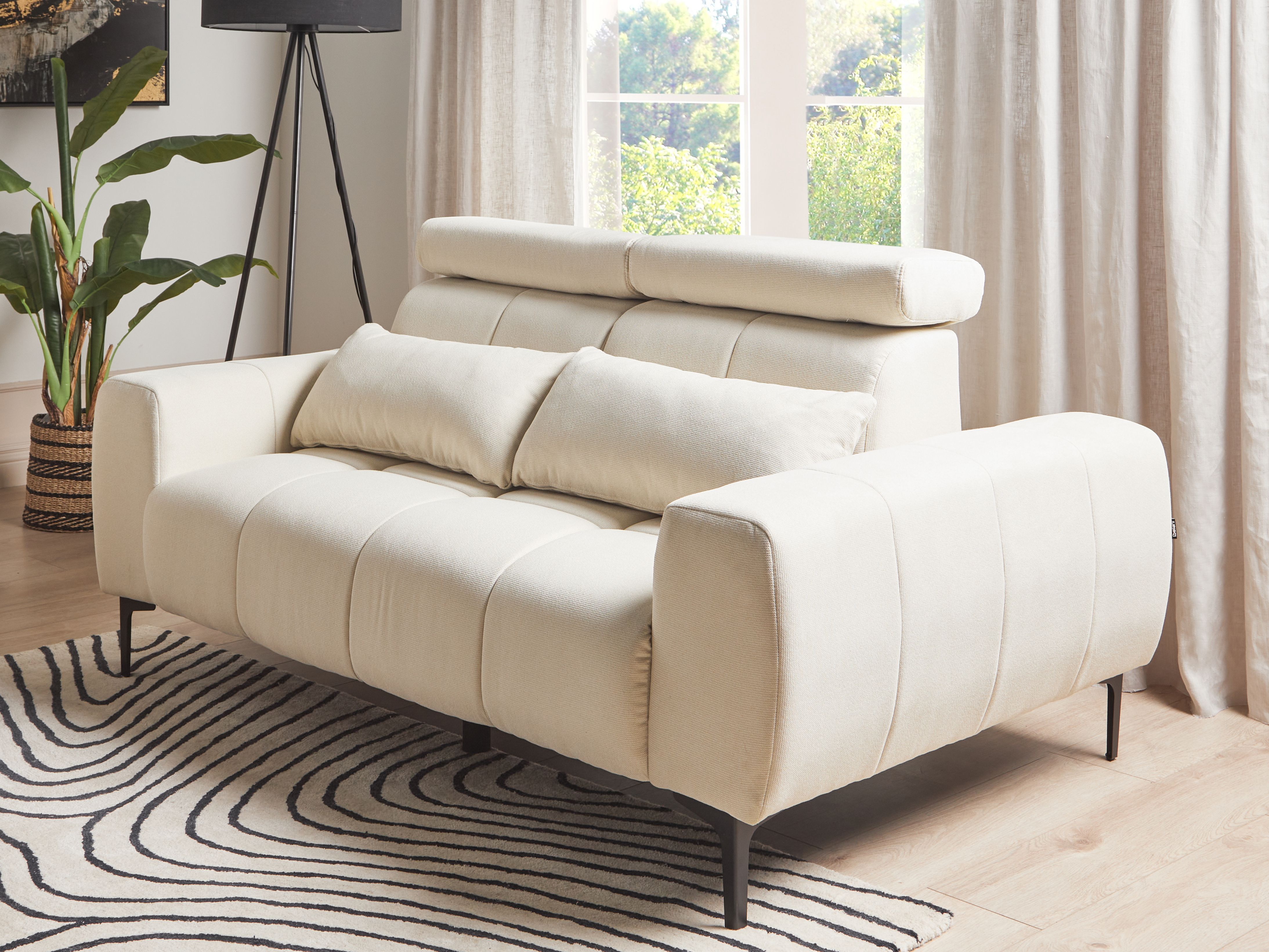 Sofa 2 Seater VEGAMO Fabric Light Beige