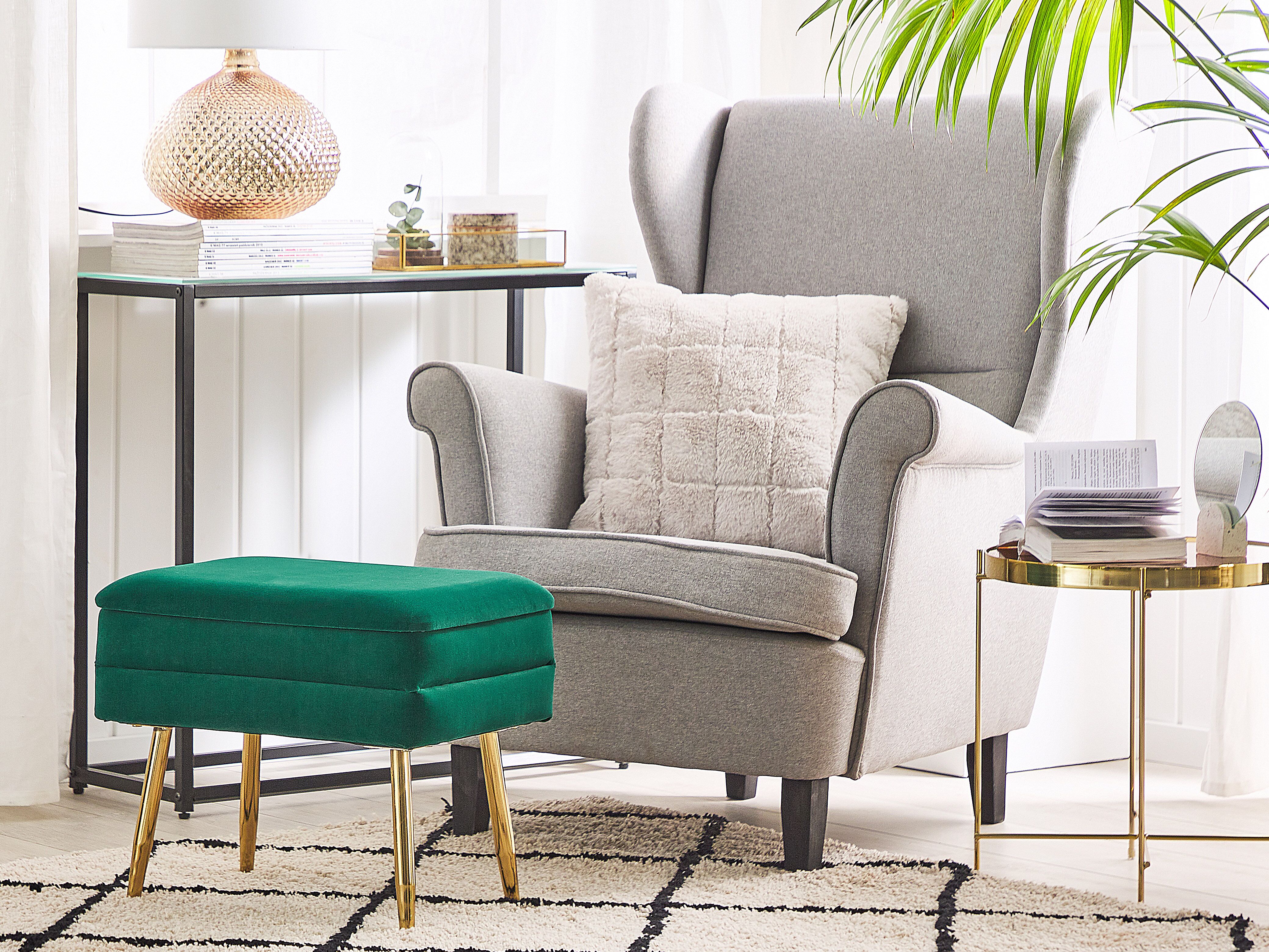 Upholstered Storage Bench ODESSA Velvet Dark Green