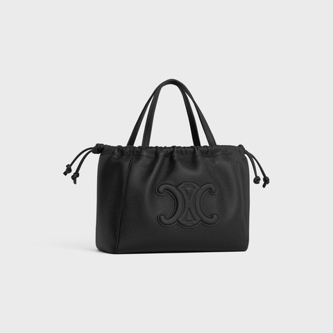 Replicate SMALL CABAS DRAWSTRING CUIR TRIOMPHE IN GRAINED CALFSKIN BLACK(1:1 replica)1:1High-quality replica