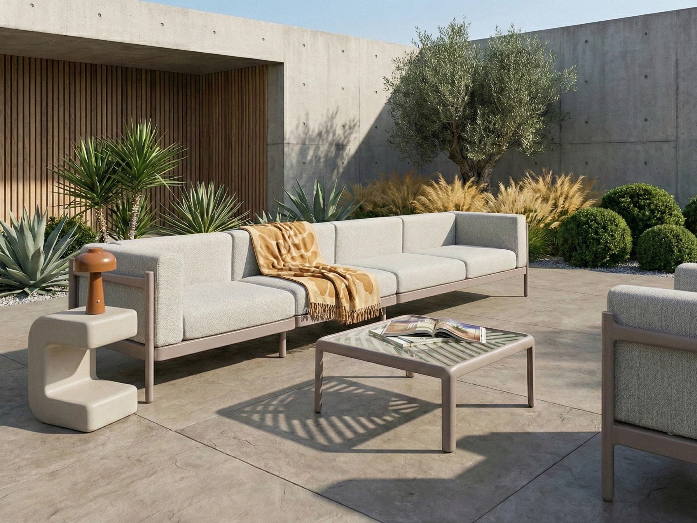 Garden Sofa 4 Seater FERRETTI Taupe