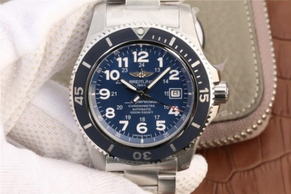 Replica Breitling SuperOcean  II 44mm GF Blue Dial SS Bracelet A2824 - Top club