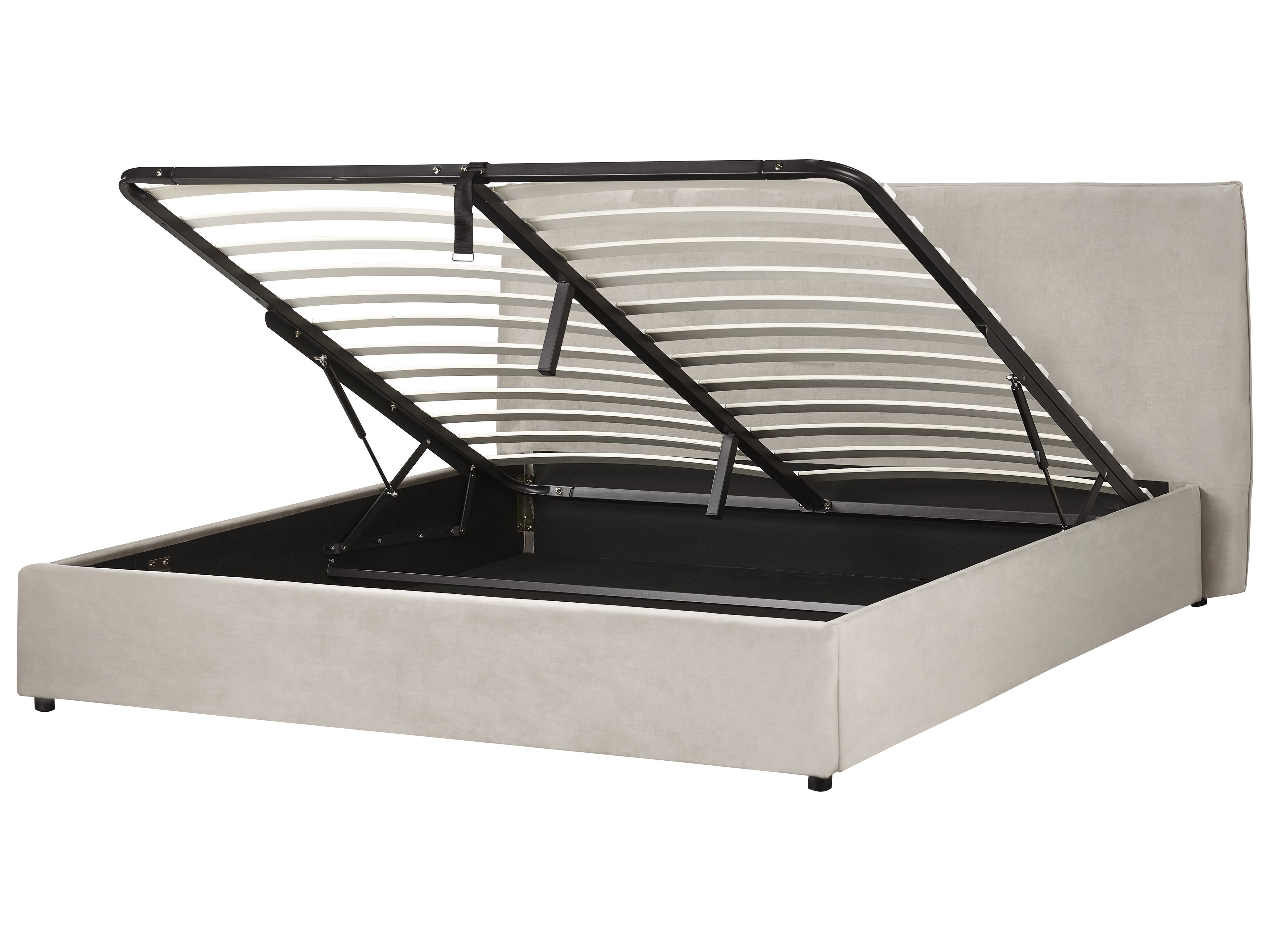 Ottoman Bed Velvet LAVAUR 180 x 200 cm (EU Super King) Taupe