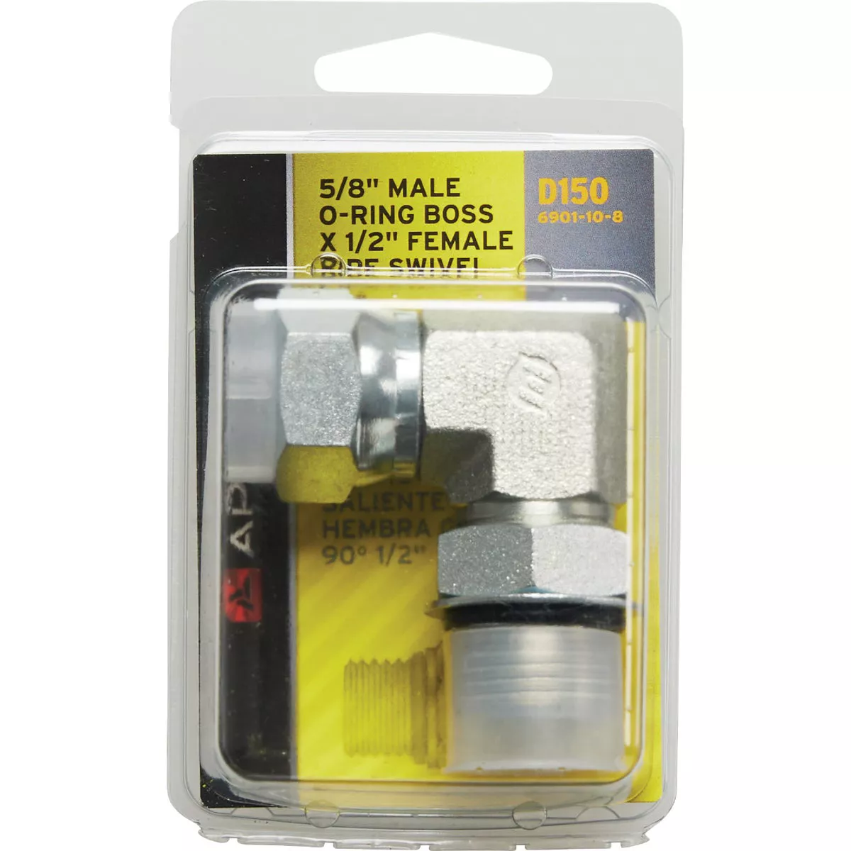 Apache 5/8 In. Male O-Ring x 1/2 In. Female Pipe Swivel 90 Deg Hydraulic Hose Adapter