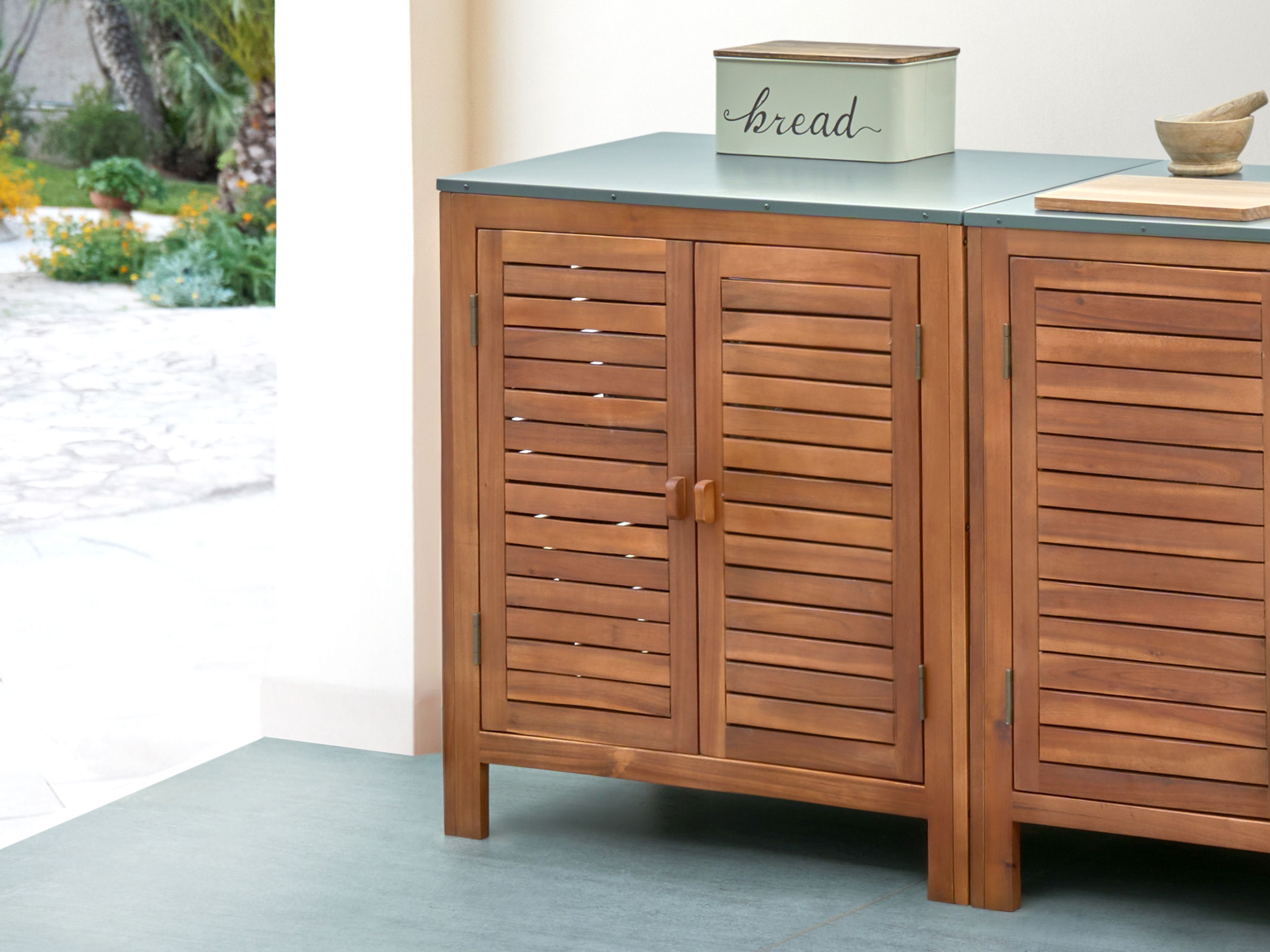 Outdoor Kitchen Cabinet BRUCOLI Acacia Wood 80 cm 50 cm Brown