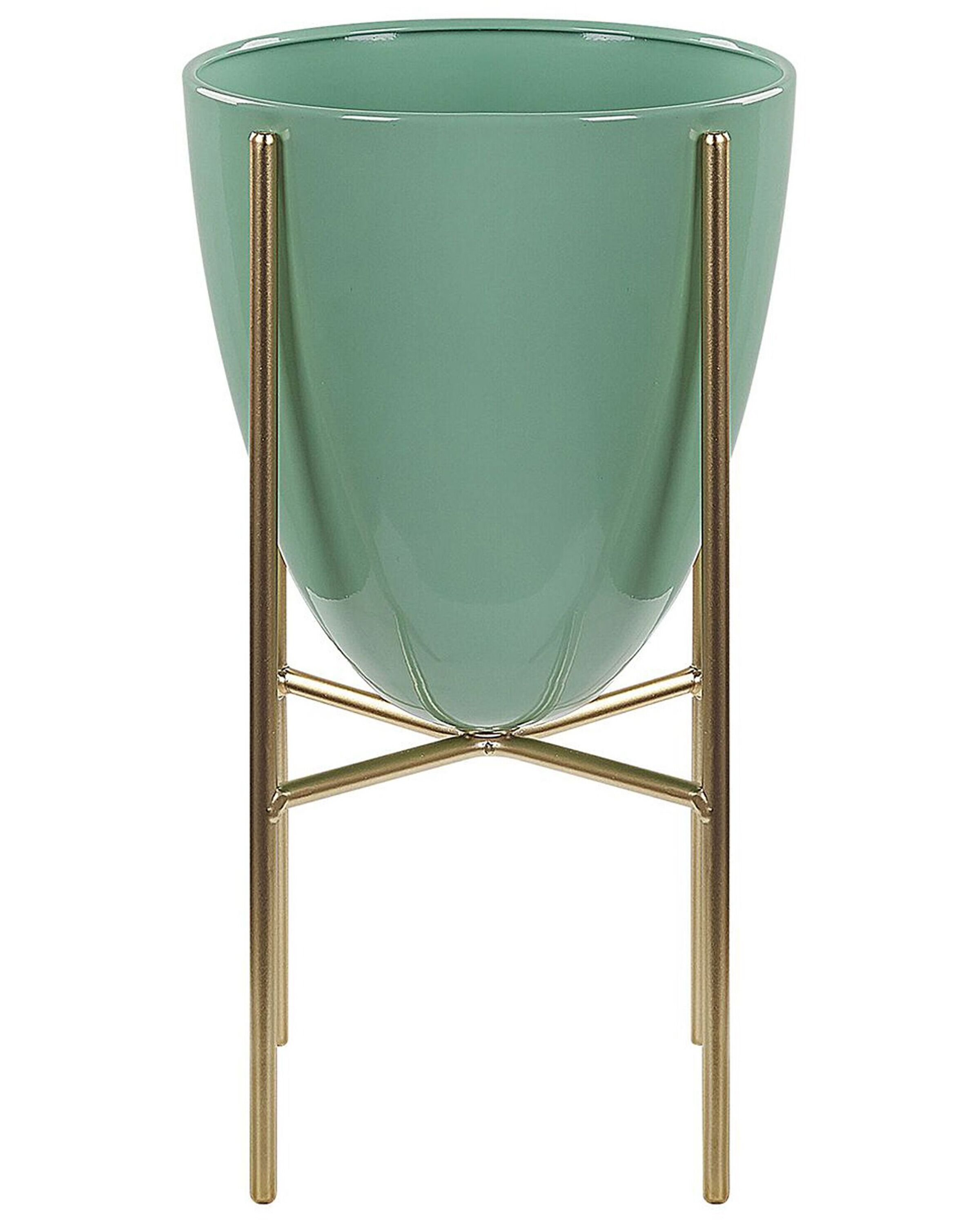 Elevated Plant Pot LEFKI Metal 16 cm Mint Green