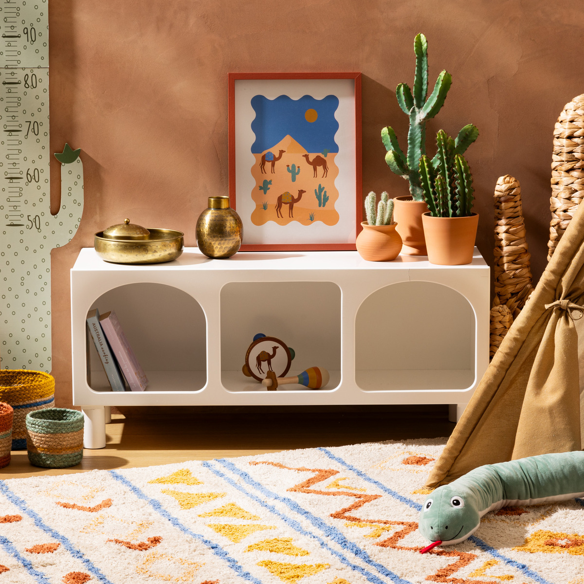 3-compartment shelf "Tara" White, 90x40x32 cm