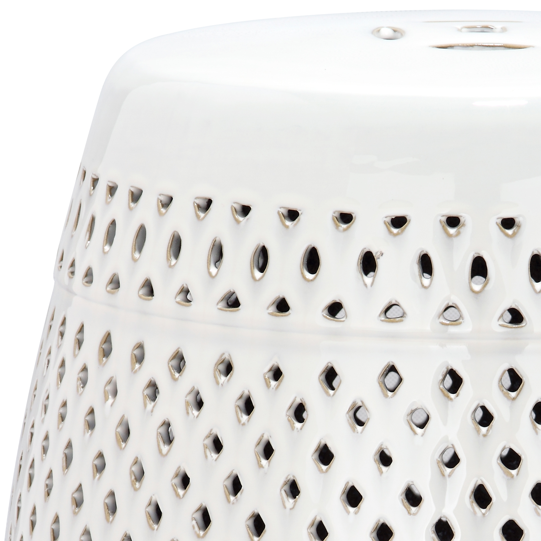 Safavieh Diamond Drum Indoor/Outdoor Garden Patio Stool, White - Image 7