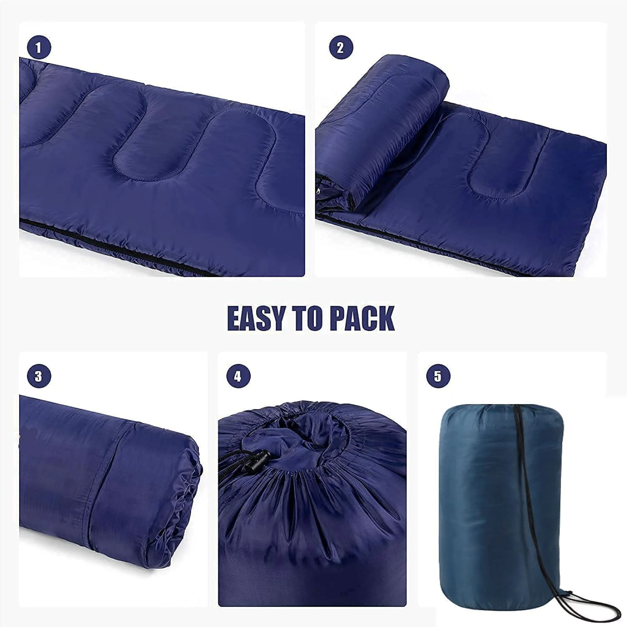 10 Pack Bulk Wholesale of Cold Weather Envelope Sleeping Bags for Adults, Kids, Homeless, Camping, Indoors, Outdoors - 10 Count Sleeping Bags in Black, Navy Blue, Forest Green, Red - 71"L x 30"W - Image 32