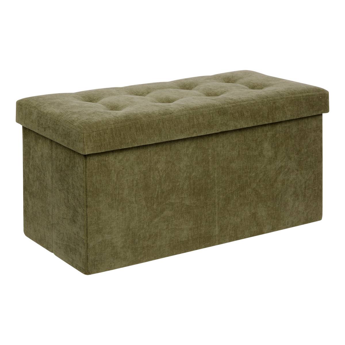 Double folding pouf "Lysandre" Khaki Green, 76x38 cm