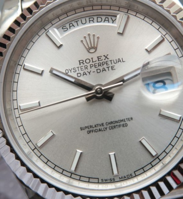 Replica Rolex Day-Date II SS Silver Dial SS Bracelet A3255 - Elite Watch Atelier