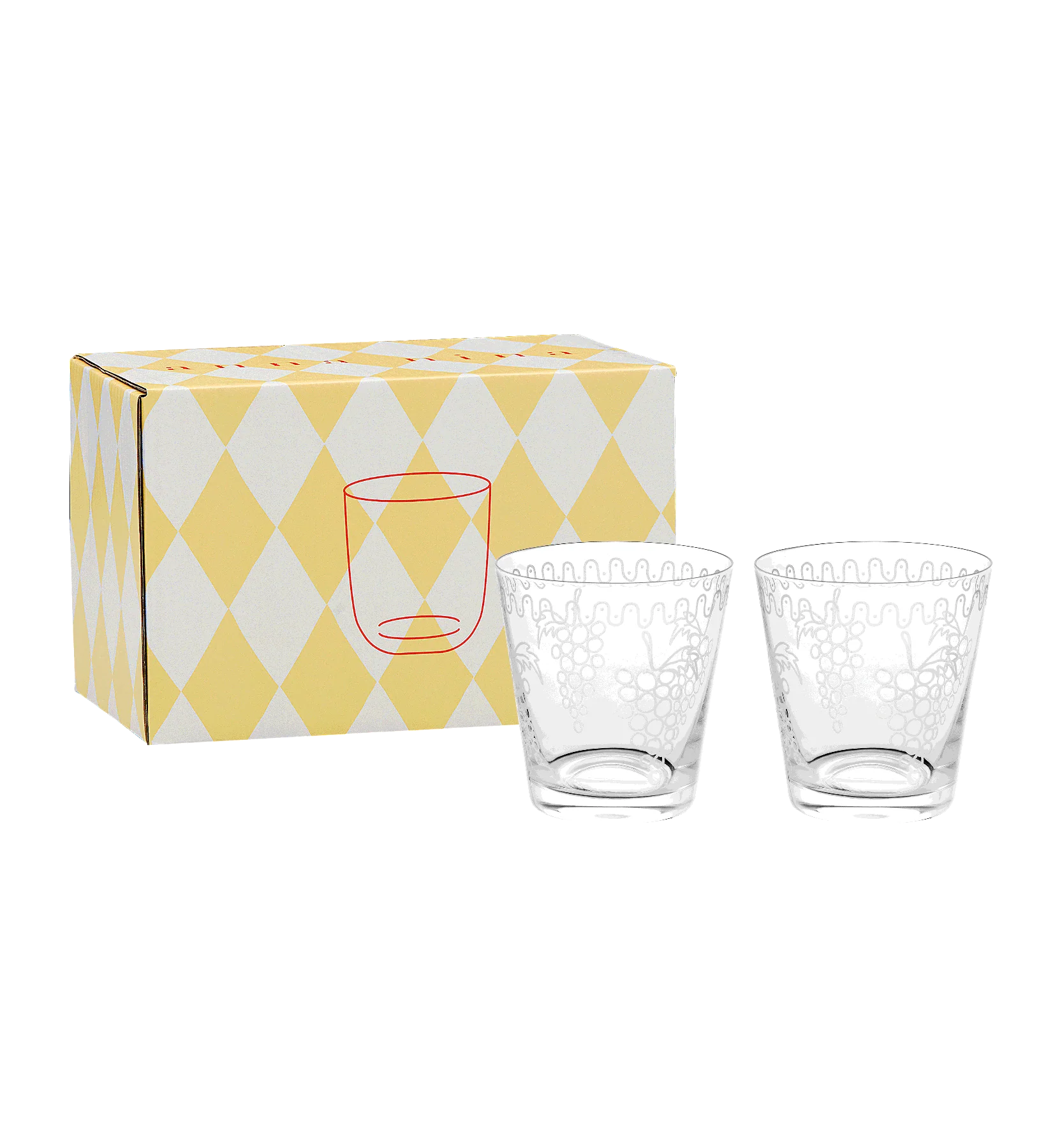 Grapevine Water Glass Set of 2
