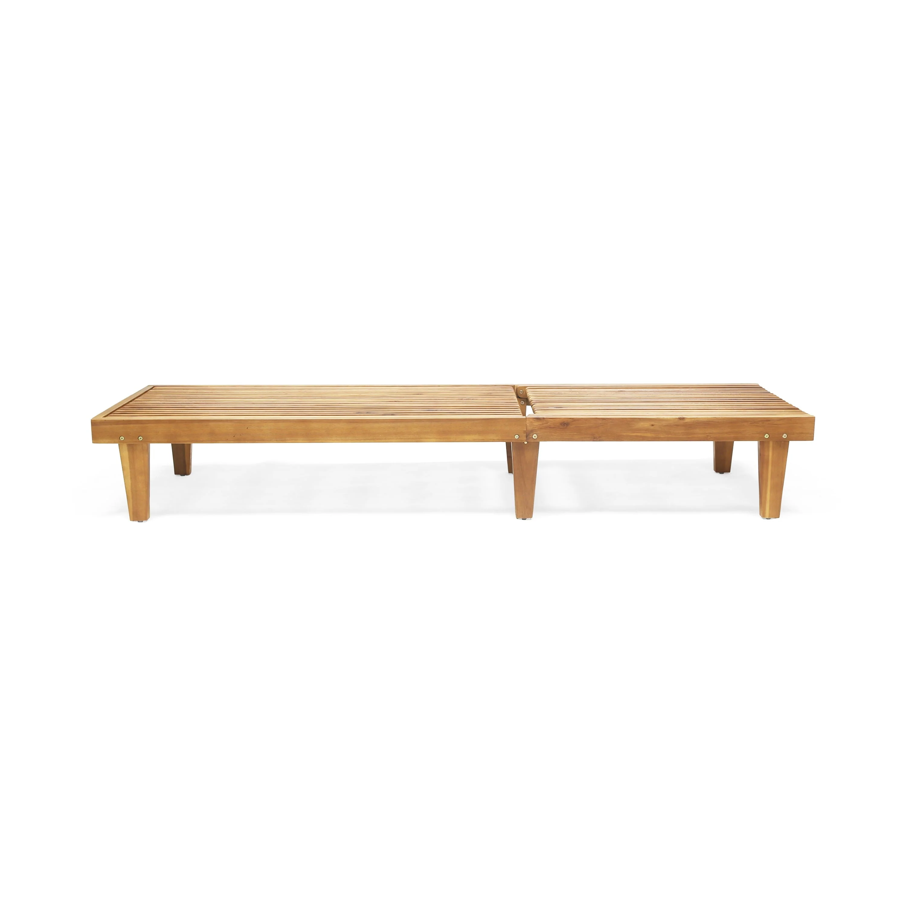 Maddison Outdoor Wooden Chaise Lounge, Teak Finish - Image 2