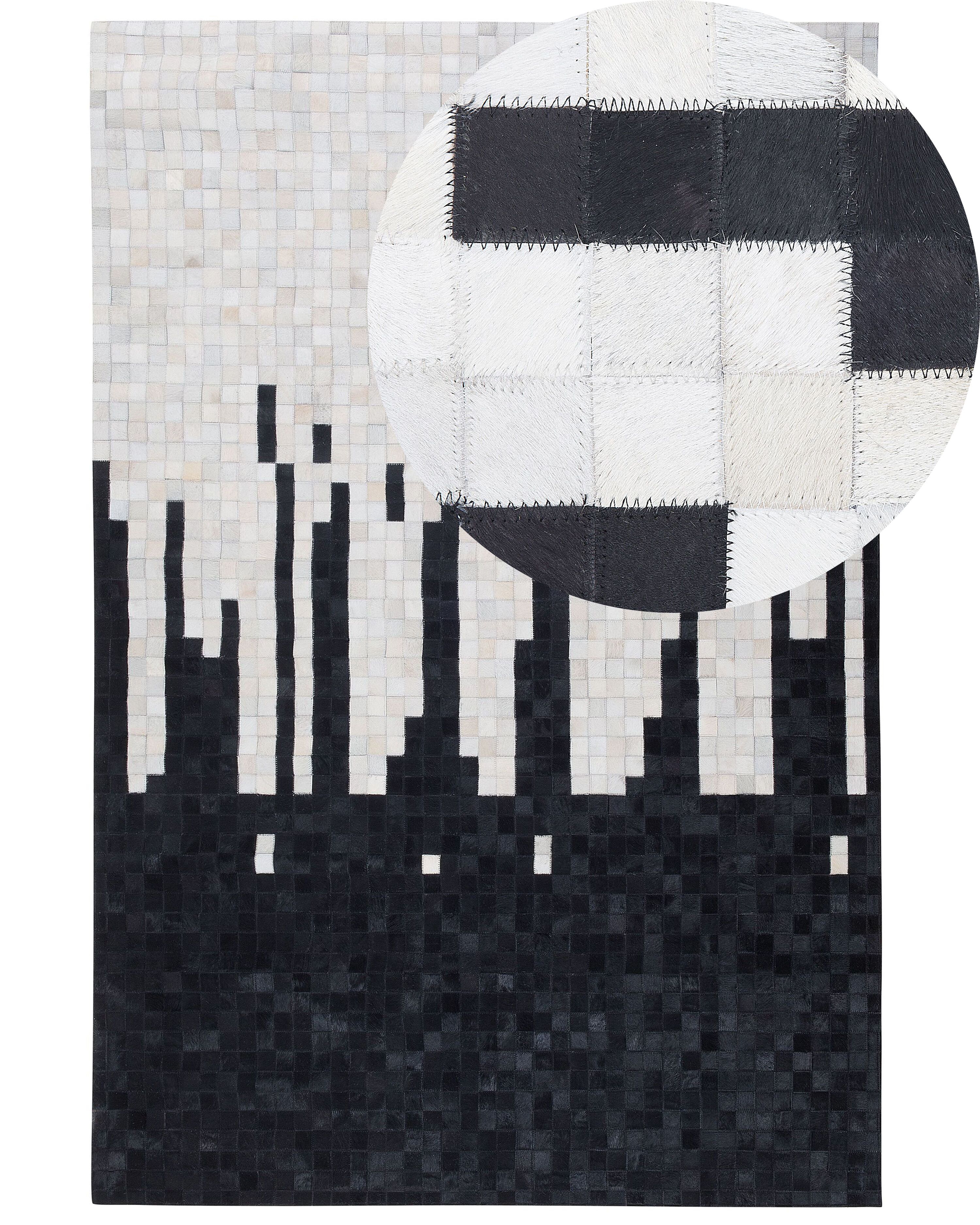 Rug BOLU Black 160 x 230 cm Leather