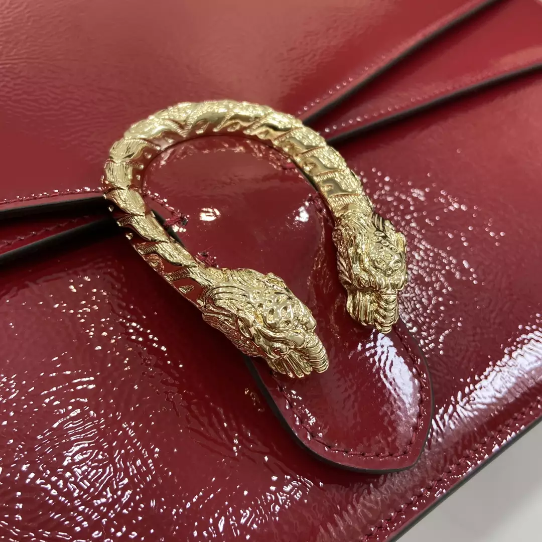 Dionysus Large Shoulder Bag in Rosso Ancora Patent Leather1:1High-quality replica