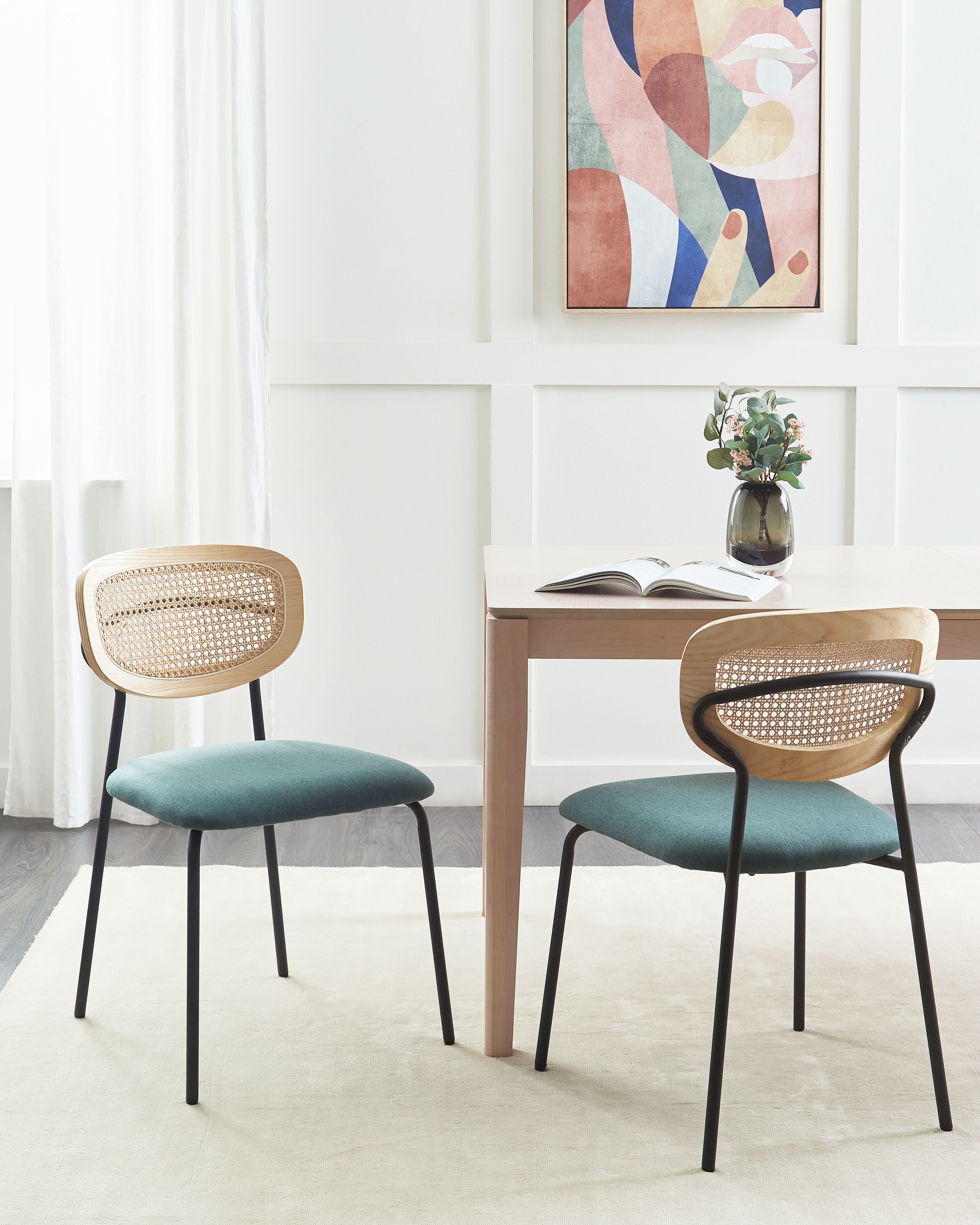 Set of 2 Dining Chairs MAYETTA Metal Teal