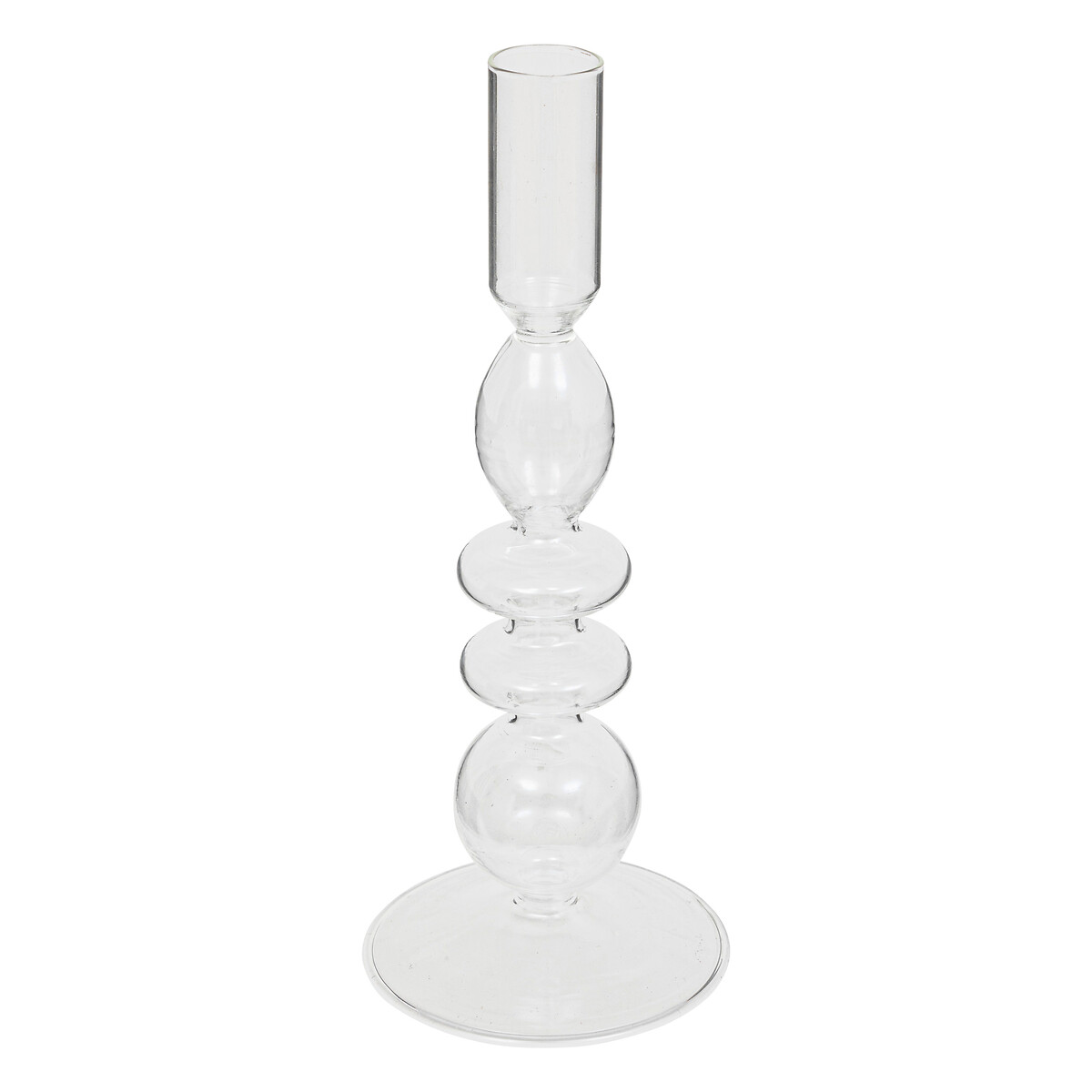 Candlestick, glass Transparent, H.22 cm