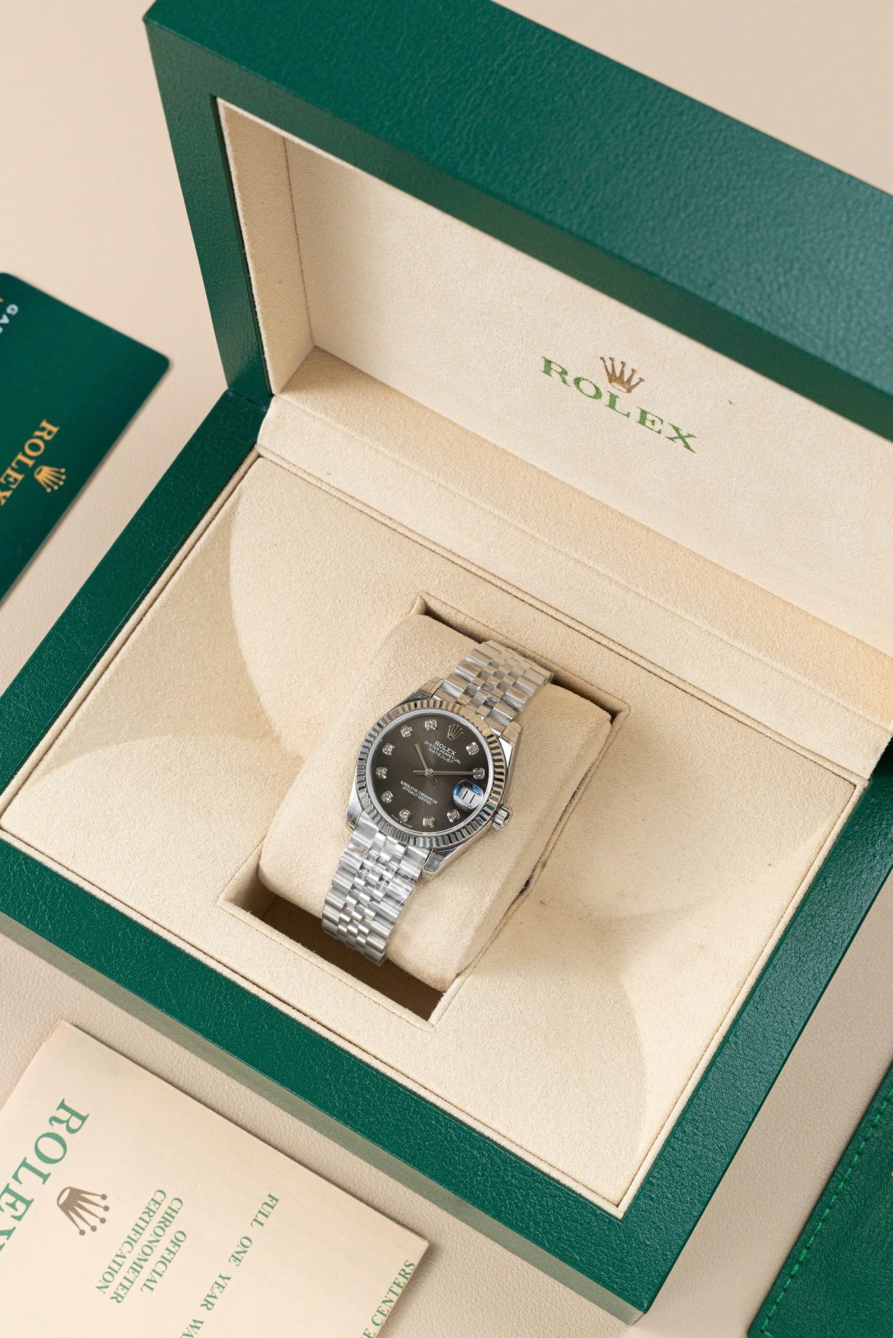 Rolex DateJust Lady Fake Watches Dial Gray Jubilee Strap 31mm - Top club