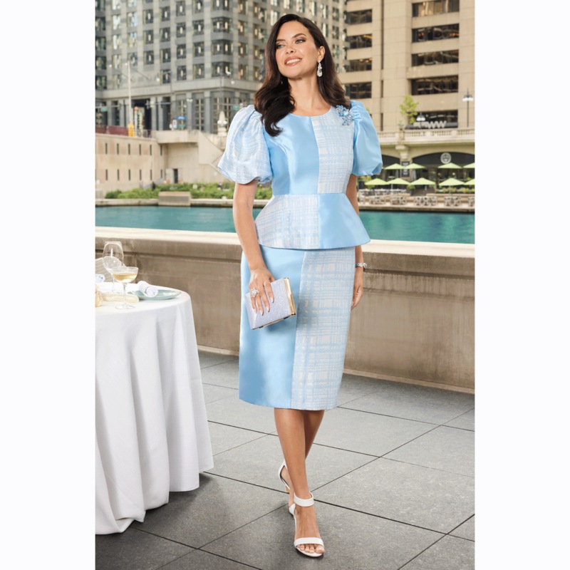 Mariella Peplum Sheath Dress - MIDNIGHT VELVET CATALOG
