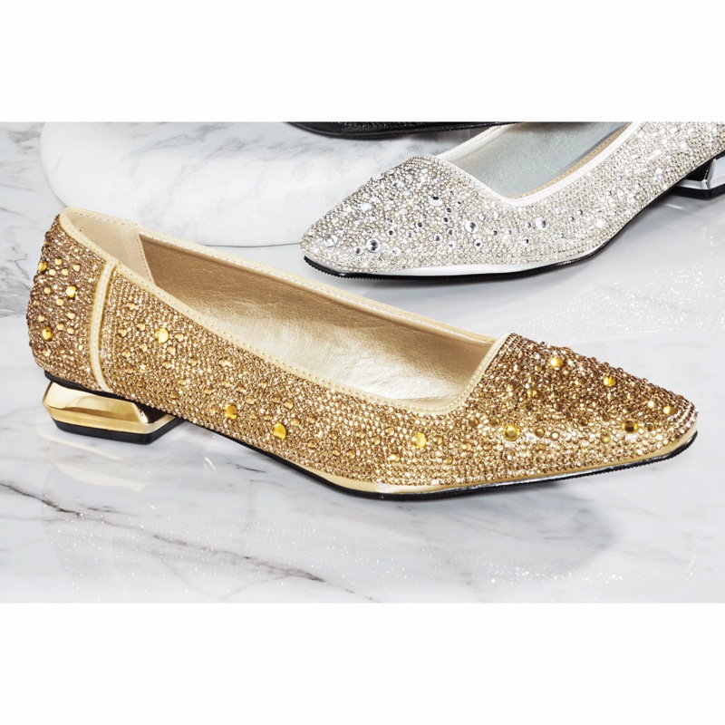 Lady Couture Fever Glitter Pump Low Heel for Women with Rhinestones - MIDNIGHT VELVET CATALOG