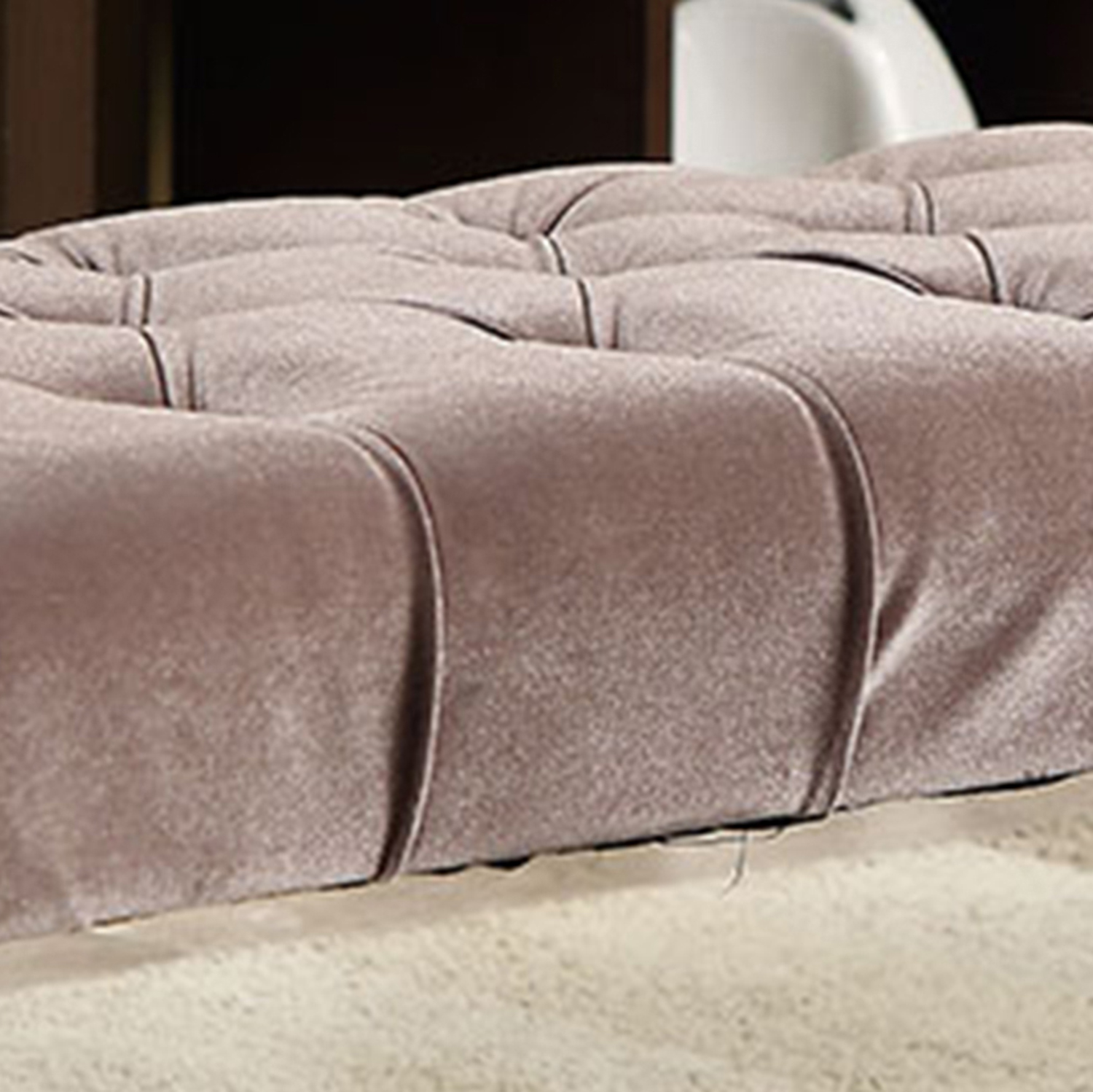 Furniture of America Gabriele Wood and Fabric Contemporary Bedroom Bench with Tufted, Brown