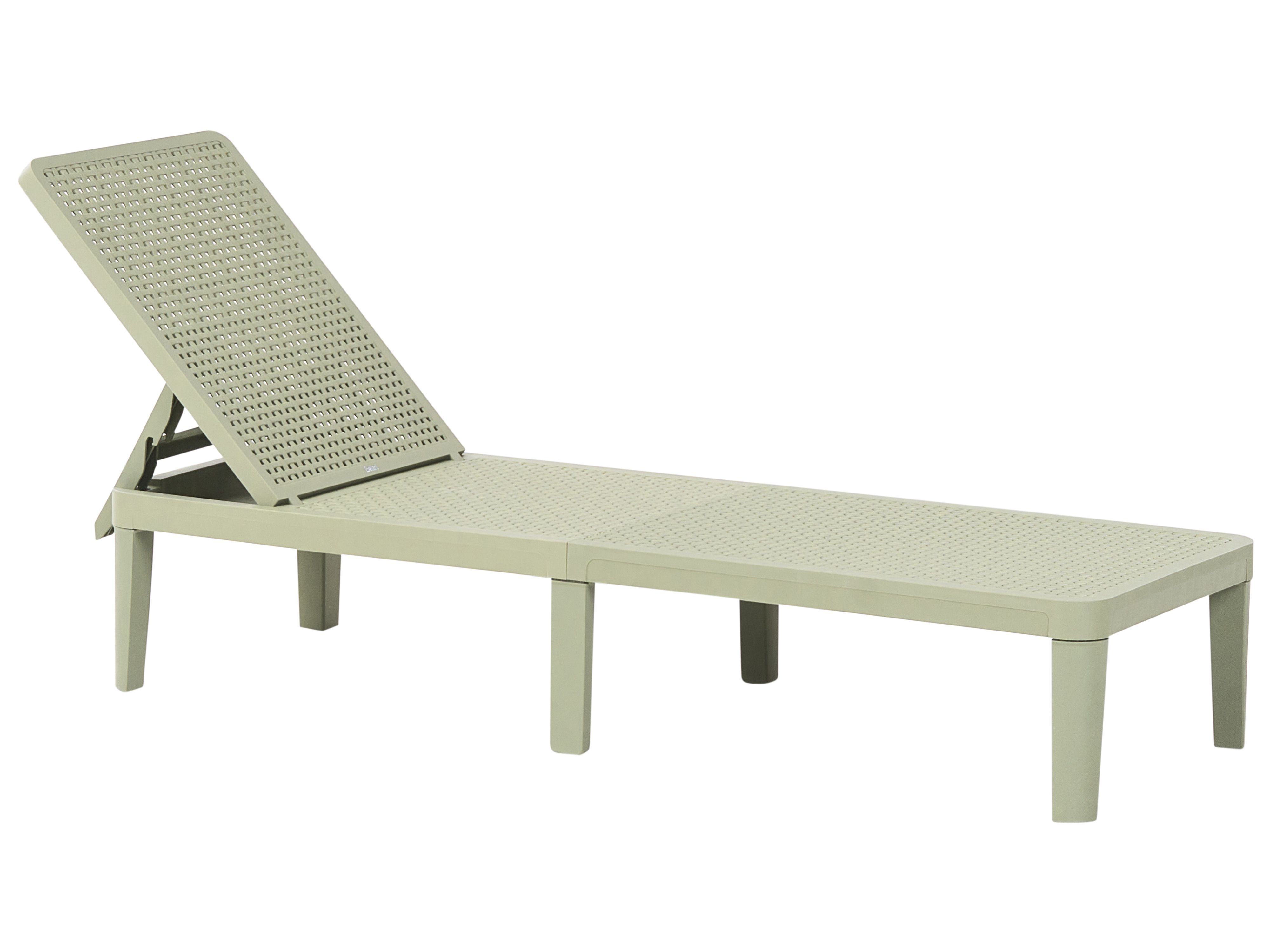 Sun Lounger OSSIMO Reclining Synthetic Material Light Green