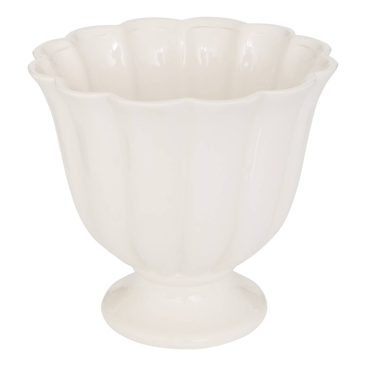 "Rose Blossom" Plant Pot Cover White, H.25.3 cm