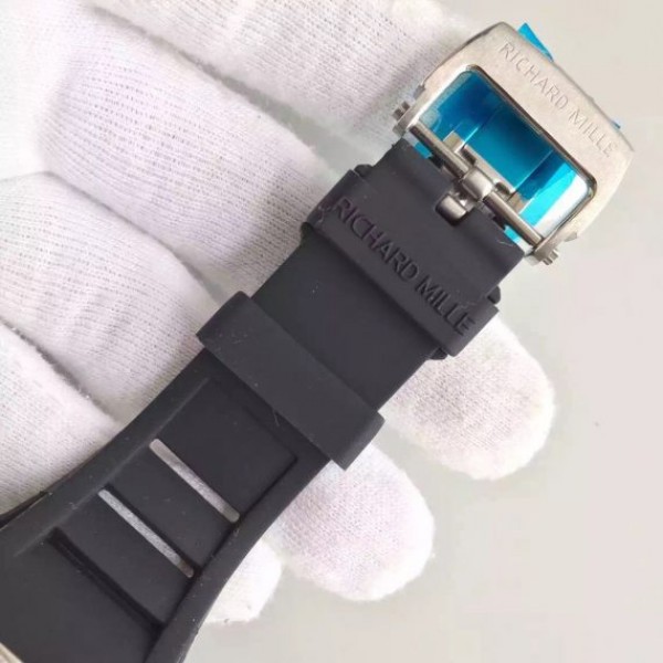 Replica Richard Mille RM027 SS Skeleton Dial Black Rubber Strap 6T51 - Top club