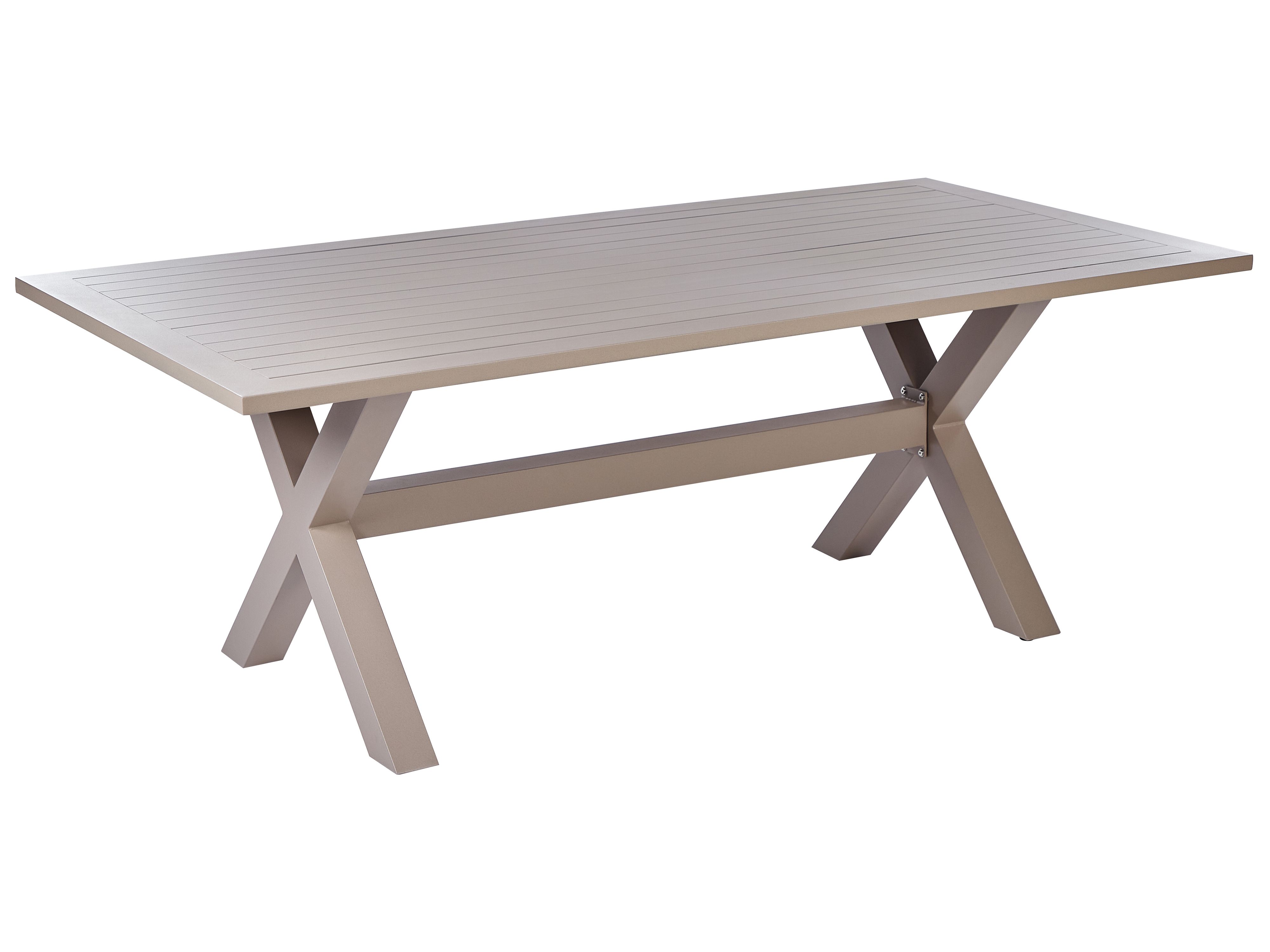 Garden Dining Table CASCAIS 200 cm 105 cm Metal Taupe