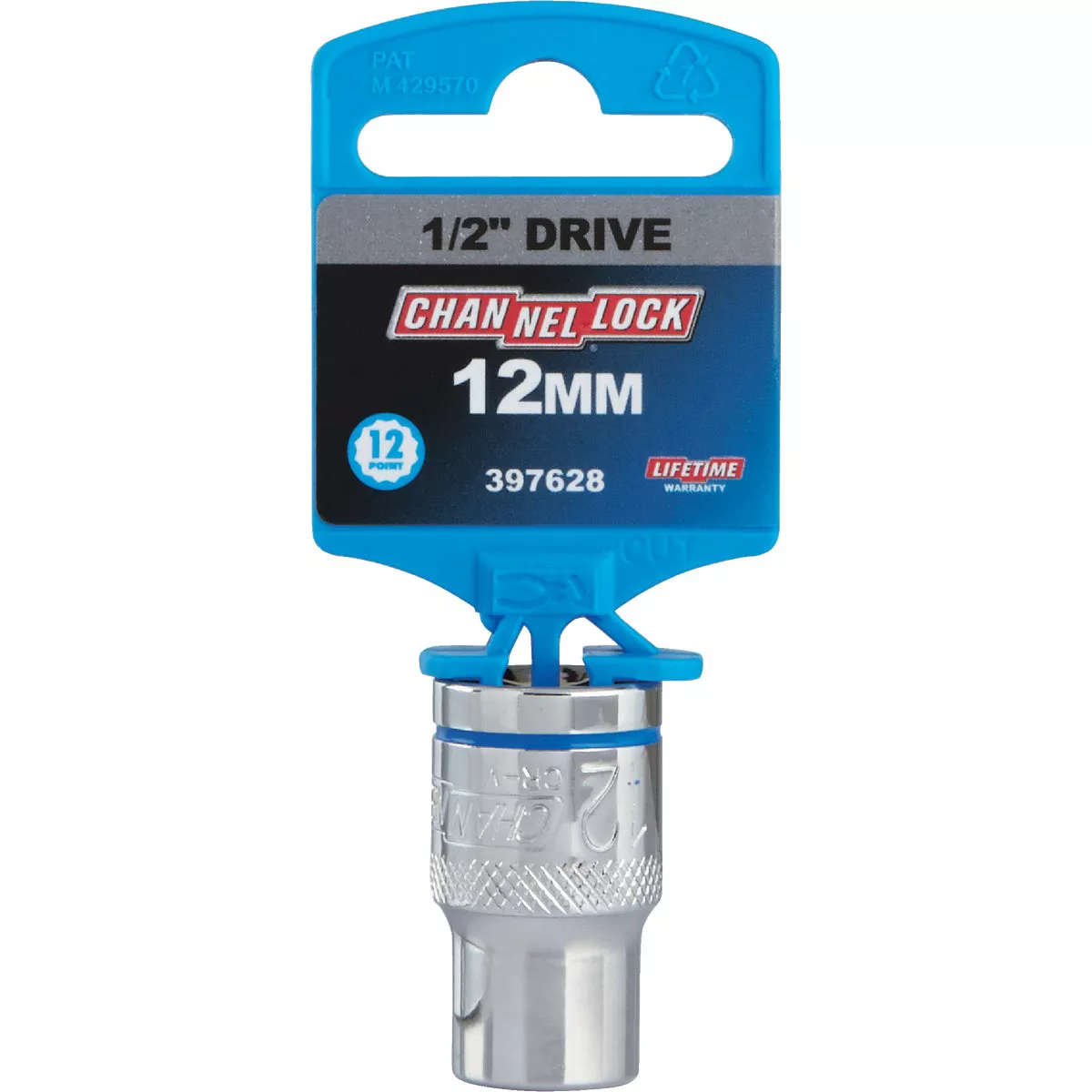 Channellock 1/2 In. Drive 12 mm 12-Point Shallow Metric Socket