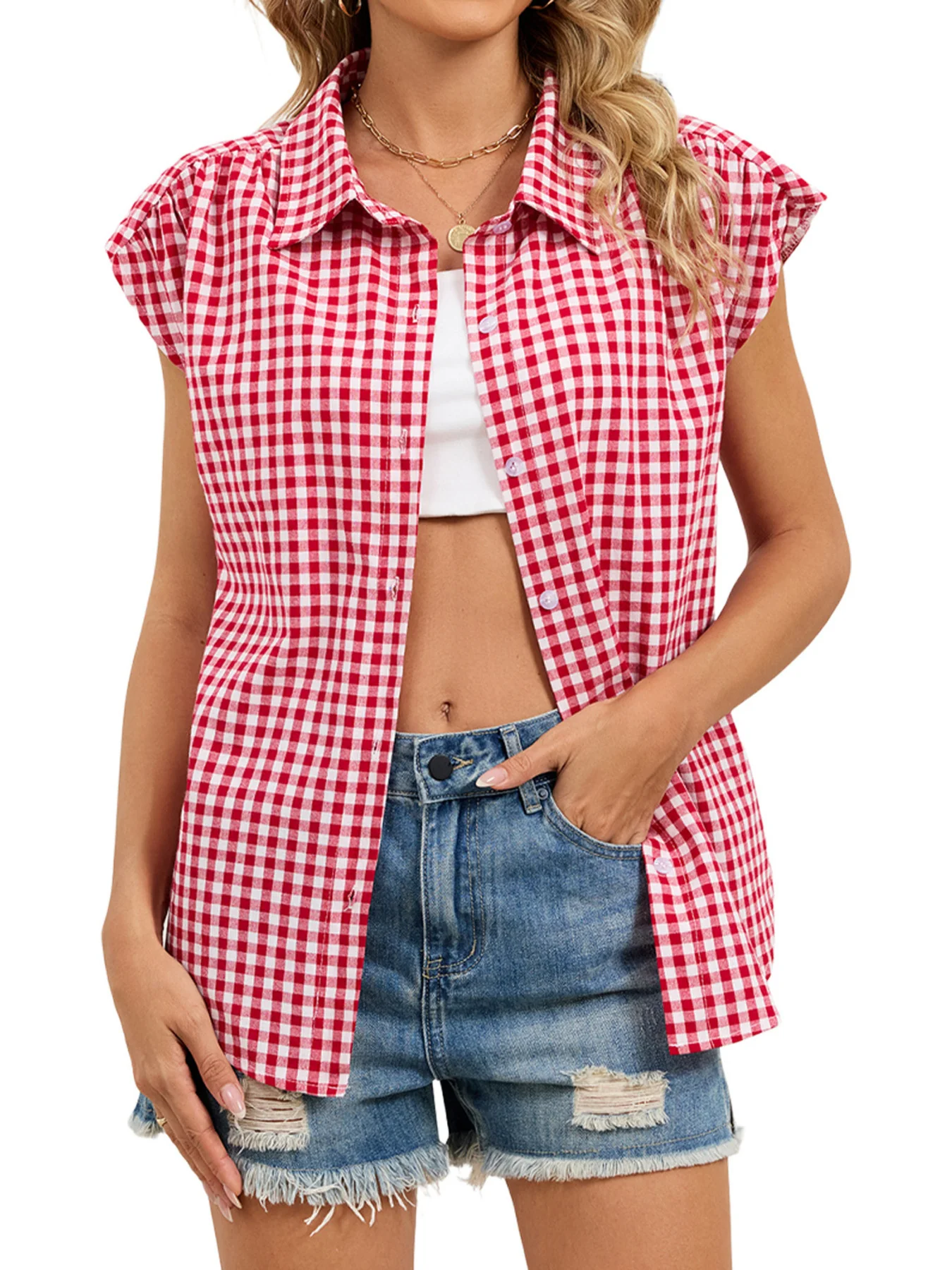 Gingham Button-Down Shirt - ZKZOOK
