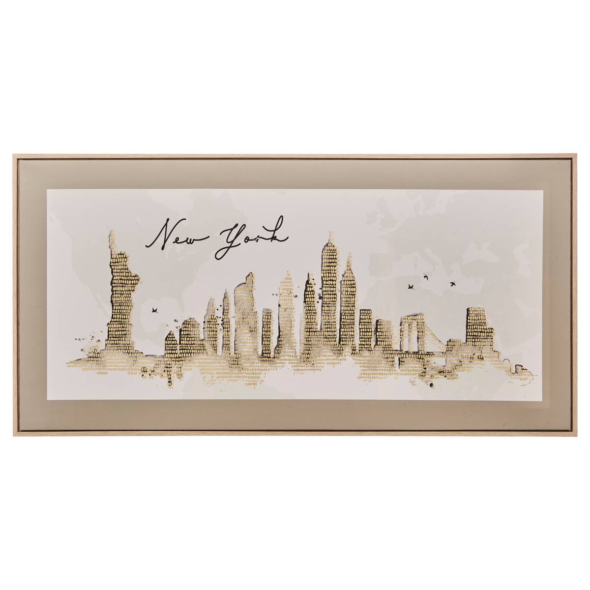 Framed Printed Canvas "Marlow" Black & White, 116x58 cm