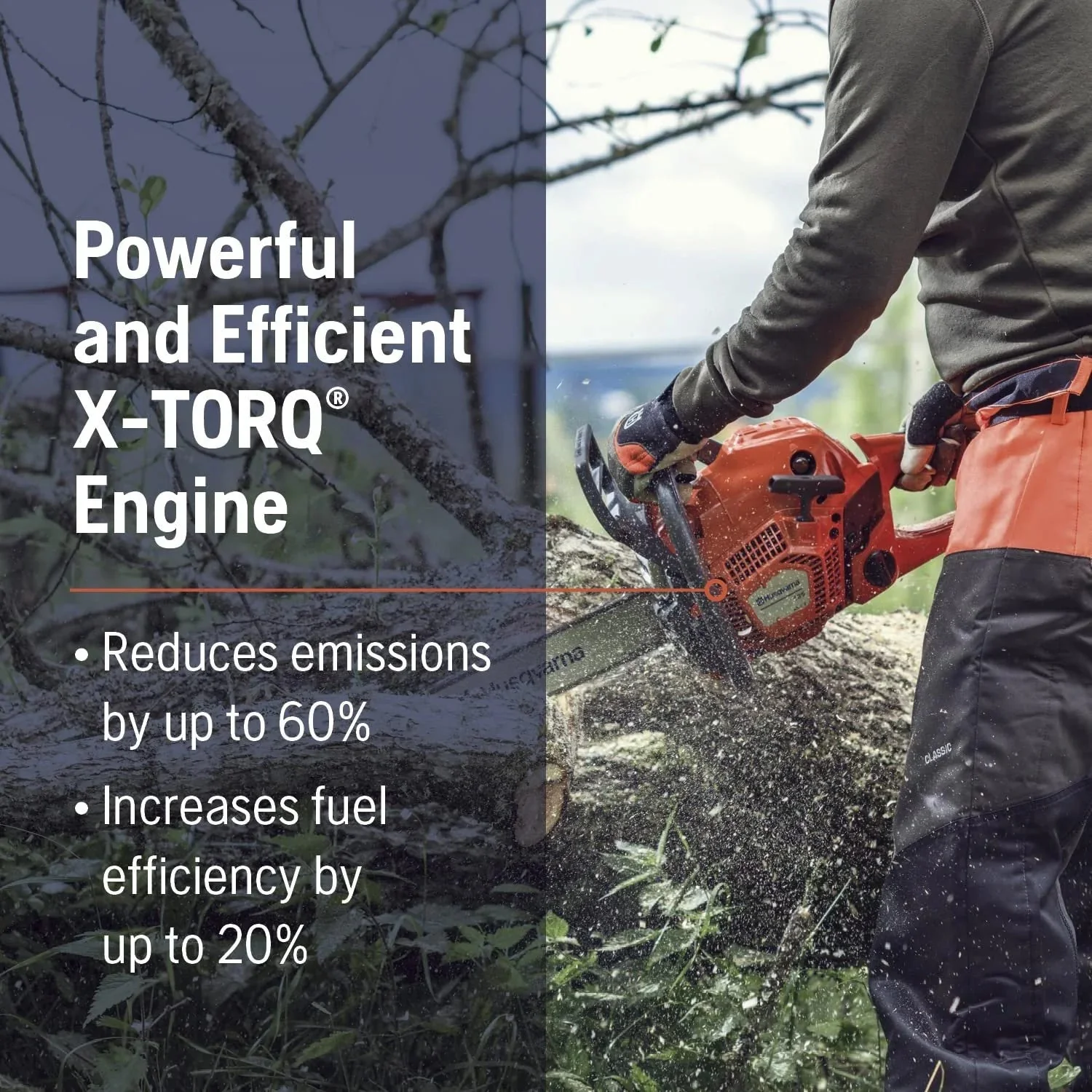 Husqvarna Gas Powered Chainsaw, 38-cc 2.1-HP 2-Cycle X-Torq Engine, 16 Inch - 135 Mark II - Image 3 Husqvarna Gas Powered Chainsaw, 38-cc 2.1-HP 2-Cycle X-Torq Engine, 16 Inch - 135 Mark II - Image 3