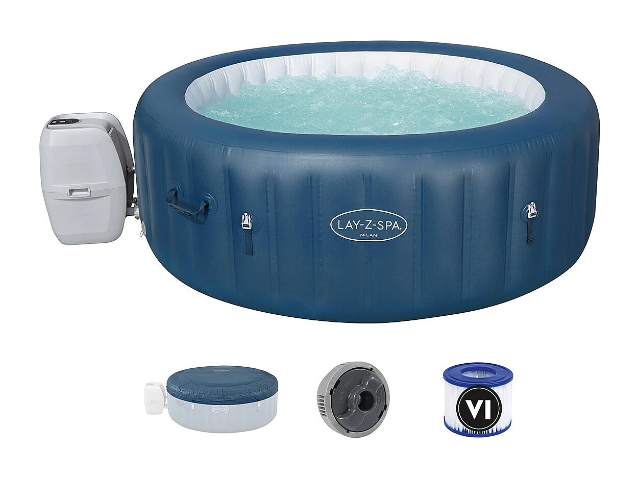 Spa gonflable Lay-Z-Spa Milan rond Airjet Plus 4/6 places - Bestway