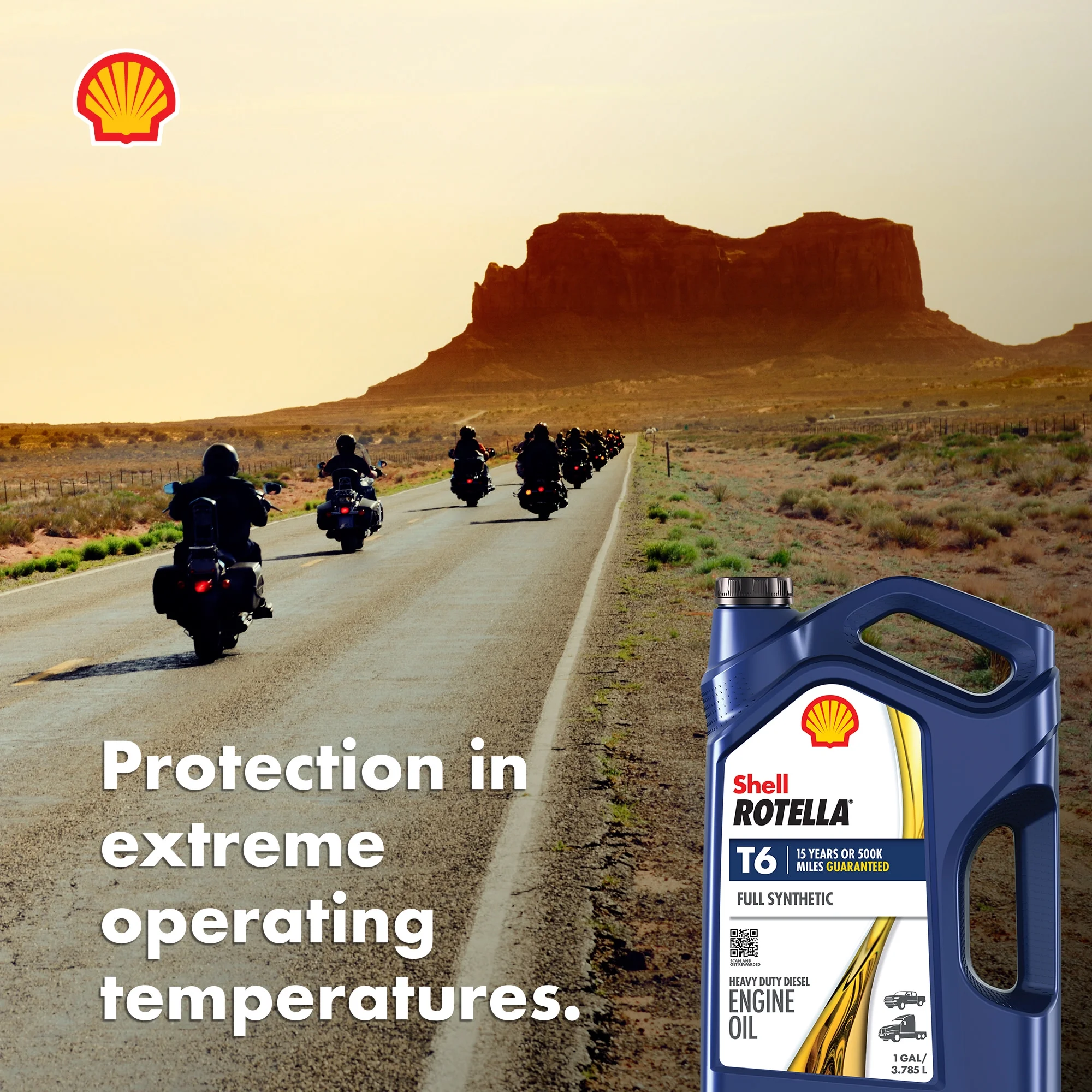 (3 pack) Shell Rotella T6 Full Synthetic 15W-40 Motor Oil, 1 Gallon (3 Pack) - Image 6