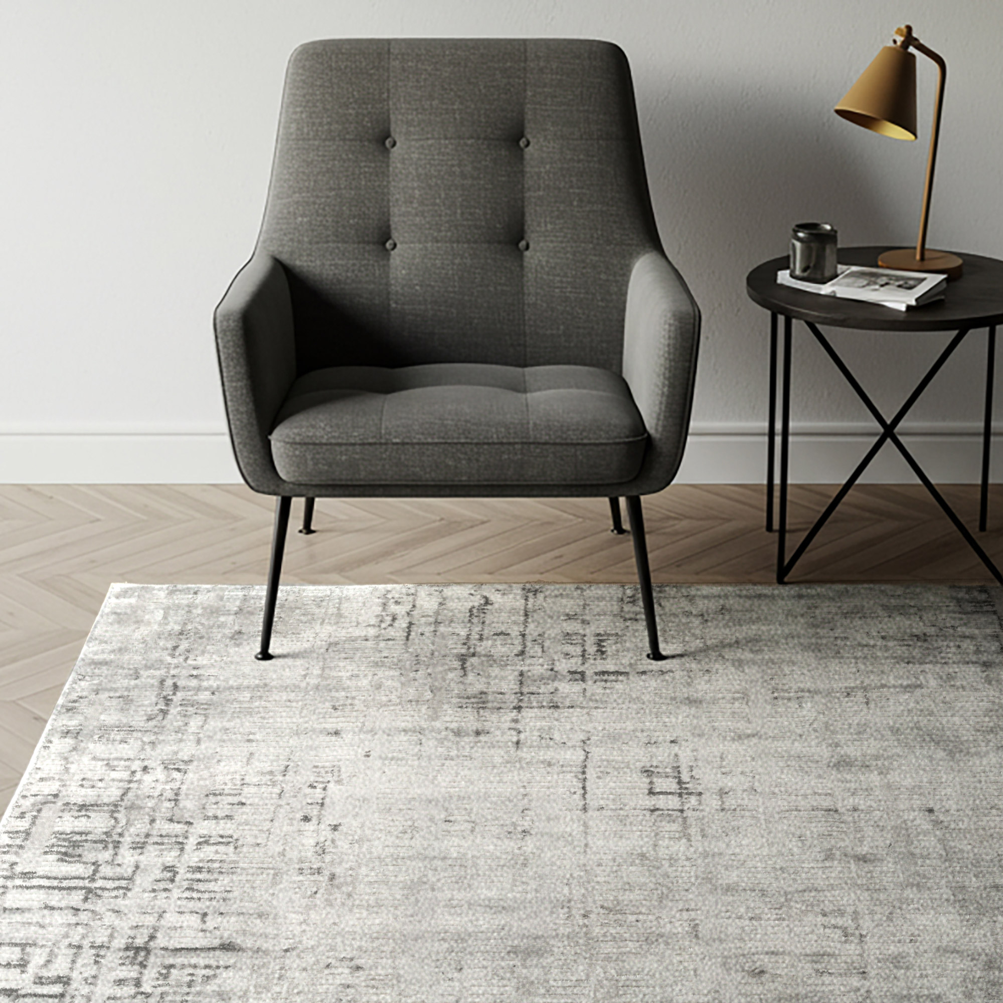 Divina Area Rug, Aloma Cream & Gray, 7’10” x 10’