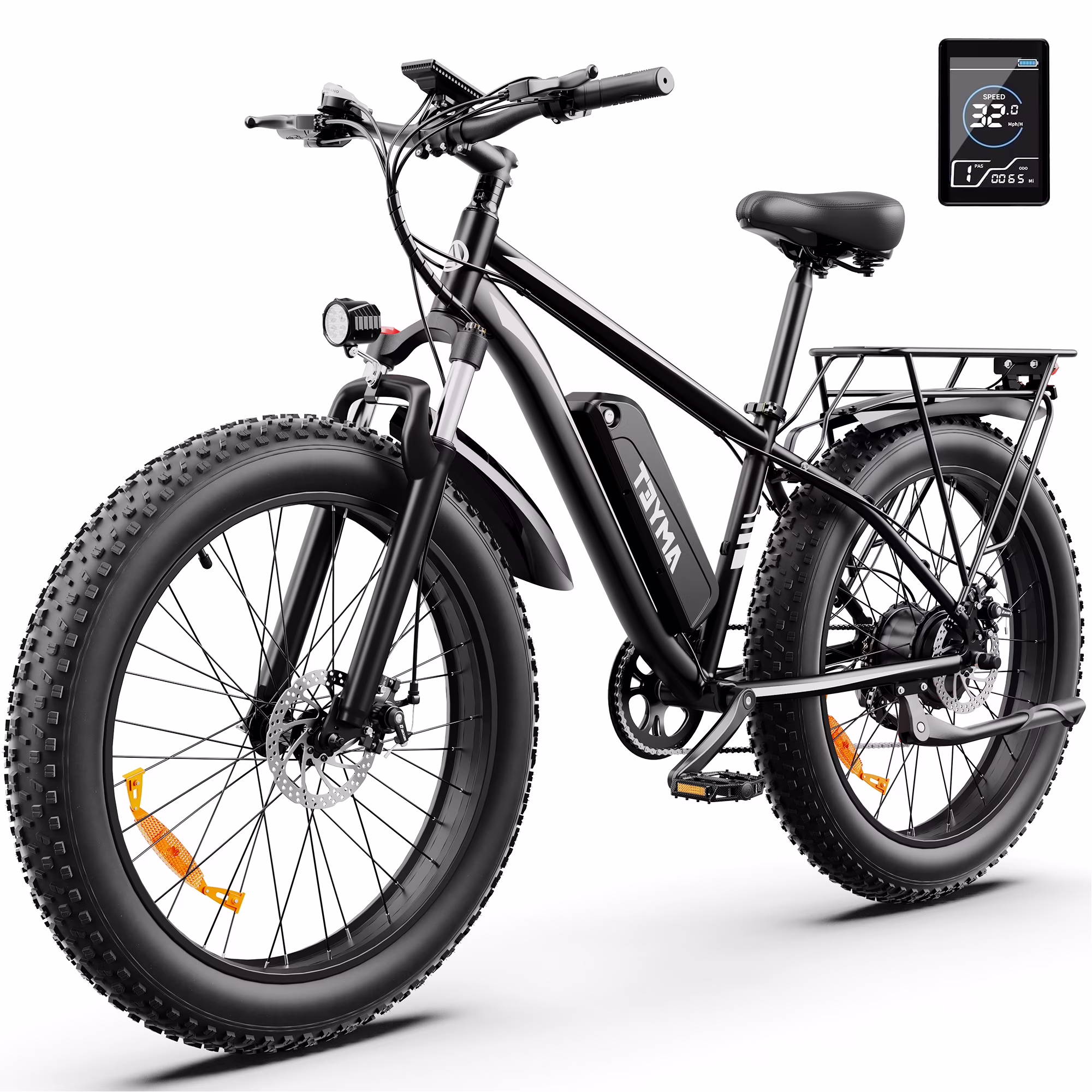 AMYET EB26 Electric Bike for Adults, 26*4.0 Fat Tire E-Mountain Bicycle,Peak 1500W Motor 48V 15Ah 7-Speed Ebike UL2849 - Image 9