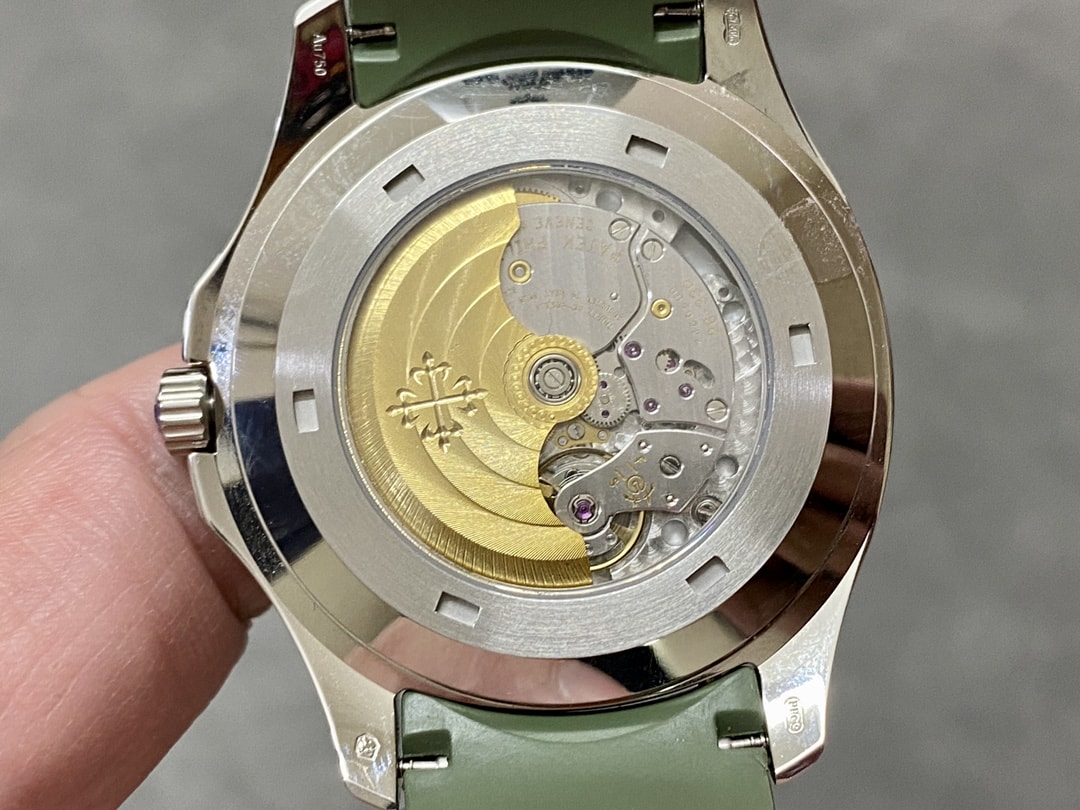 Fake Patek Philippe Replica Watch Aquanaut Jumbo White Gold Khaki Green Dial 5168G-010 3KF(1:1 replica) - Elite Watch Atelier