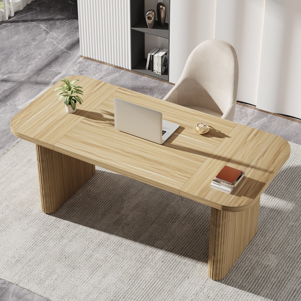 Tribesigns 63'' Computer Desk, Simple Rectangular Writing Table for Home Office Study Room Bedroom - Image 6