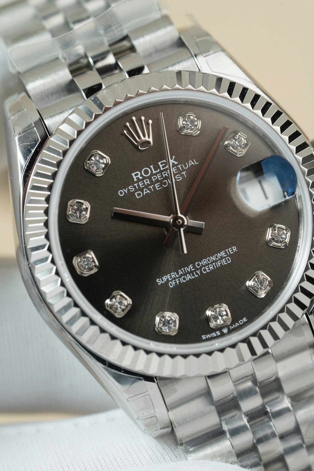 Rolex DateJust Lady Fake Watches Dial Gray Jubilee Strap 31mm - Top club