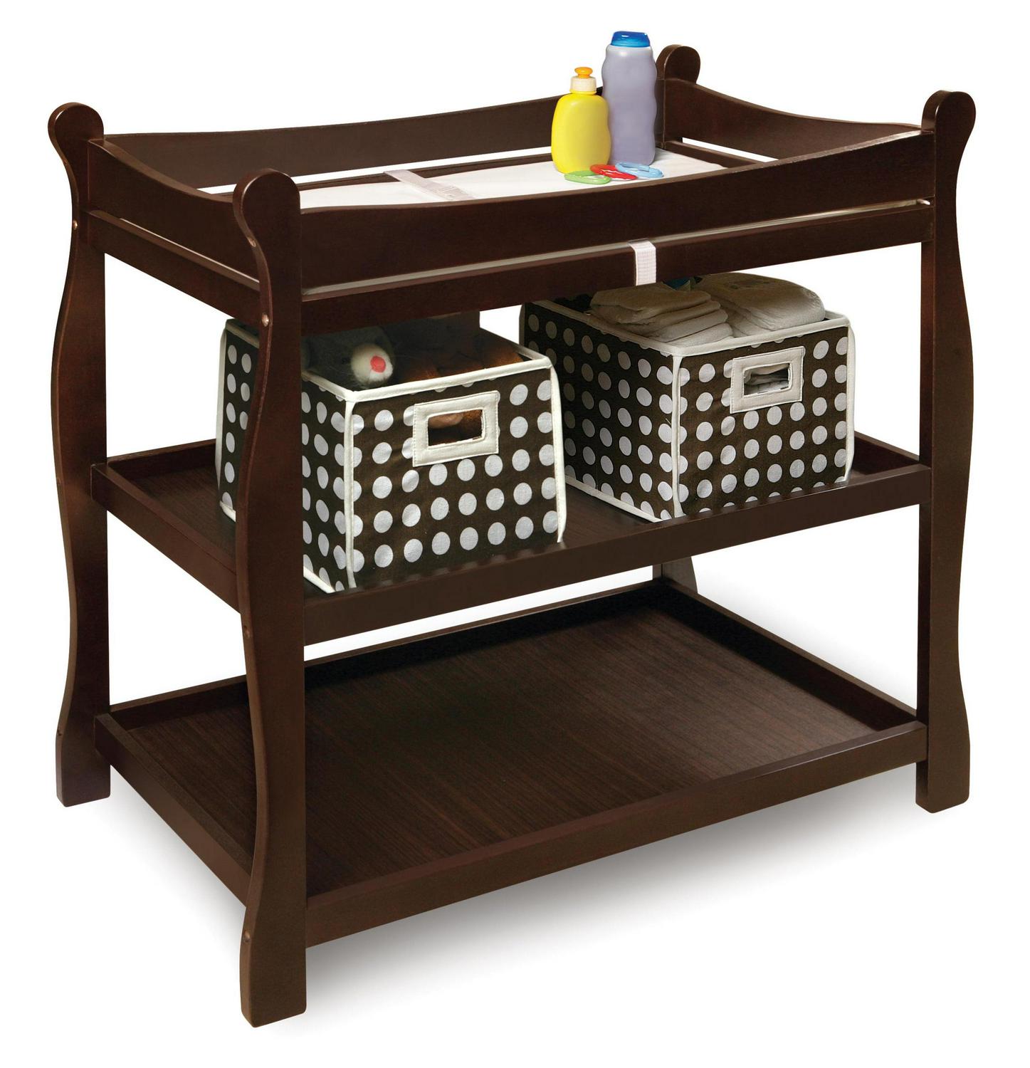 Badger Basket Sleigh Style Baby Changing Table - Espresso