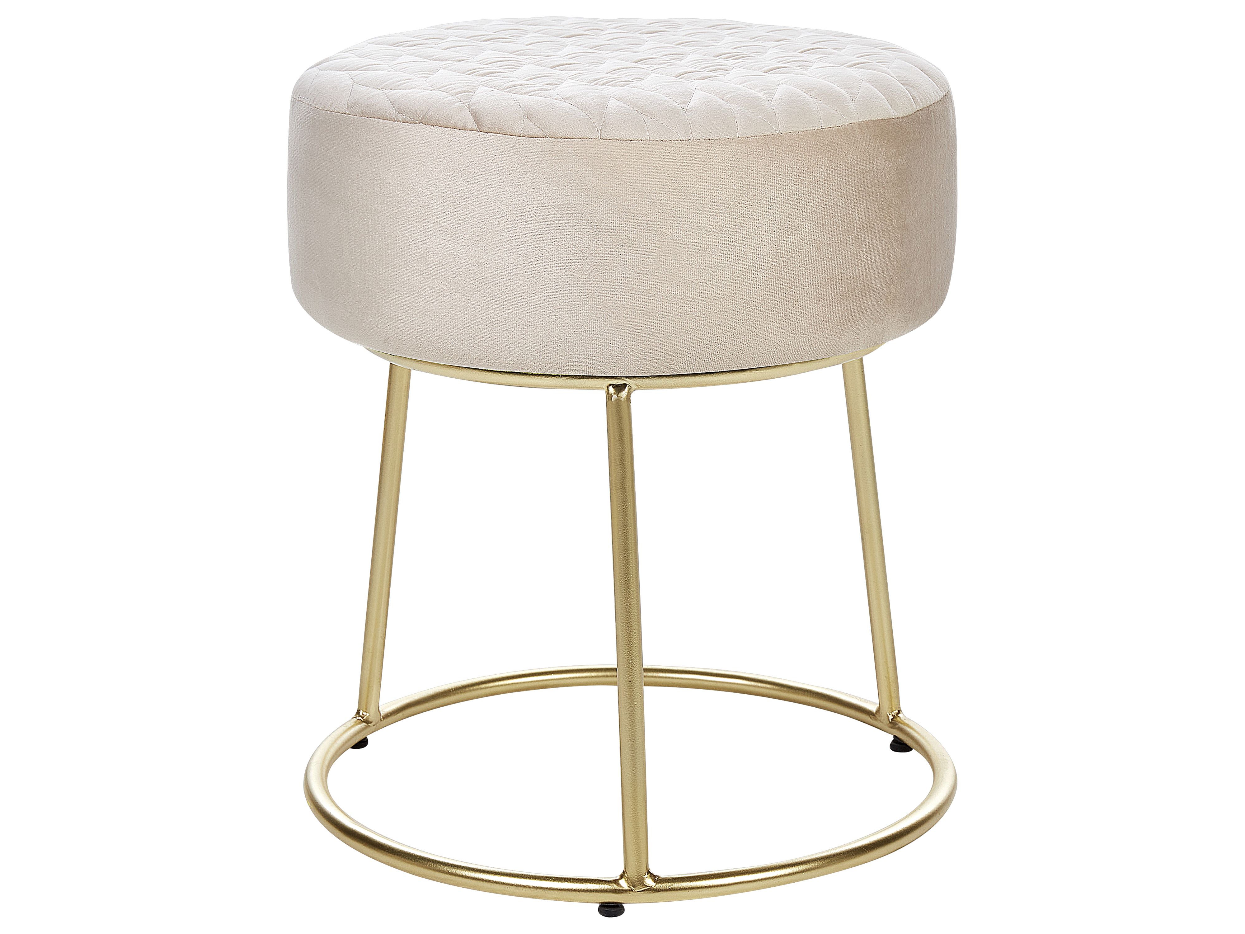 Footstool DELCO Velvet Light Beige