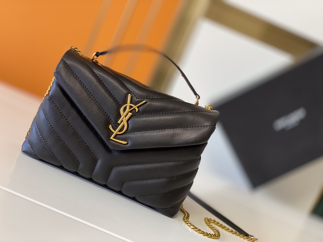 Replica Ysl Loulou Small Bag In Matelasse Y Leather- Black/Beige/Red1:1High-quality replica