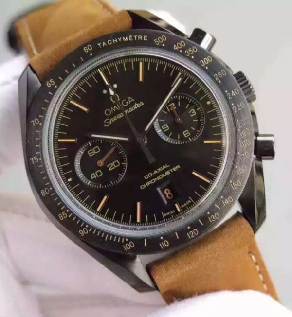 Replica Omega Speedmaster Moonwatch PVD Chrono Vintage Black Asso/Rubber Strap A9300 - Elite Watch Atelier