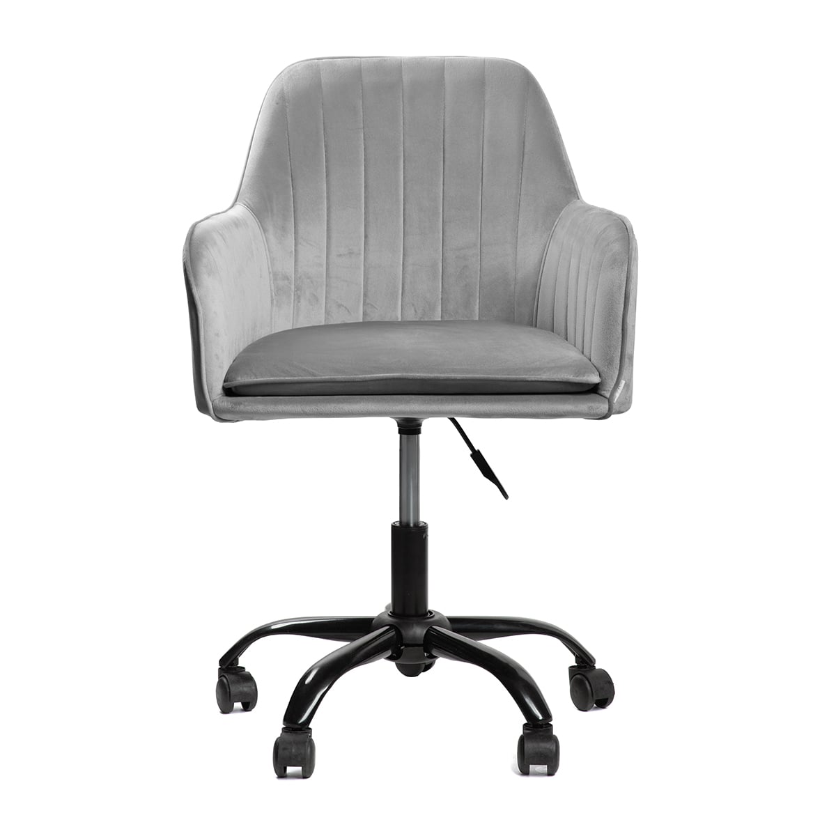 Fotel TEILL welurowy obrotowy szary 56x58x81-91 cm