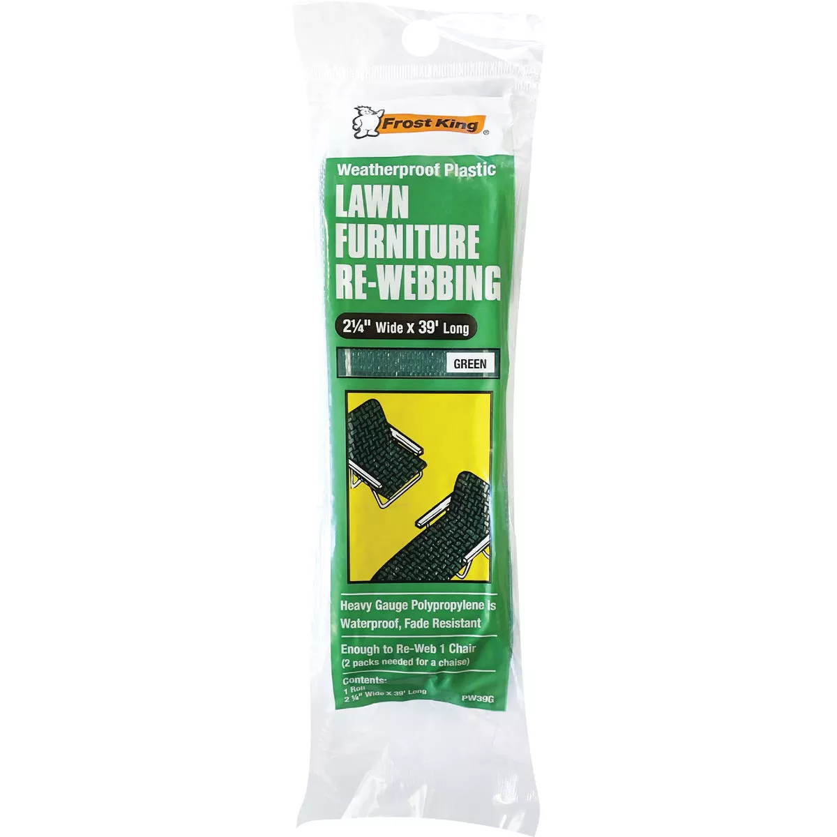 Frost King Green 39 Ft. L. Outdoor Chair Webbing