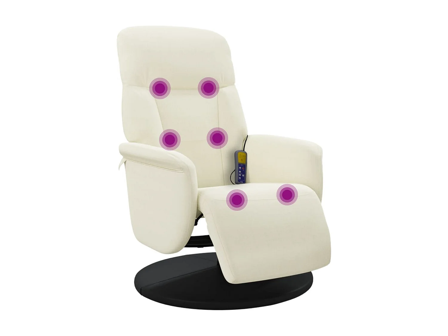 Fauteuil inclinable-Fauteuil salon de massage avec repose-pieds crème velours SHL4622