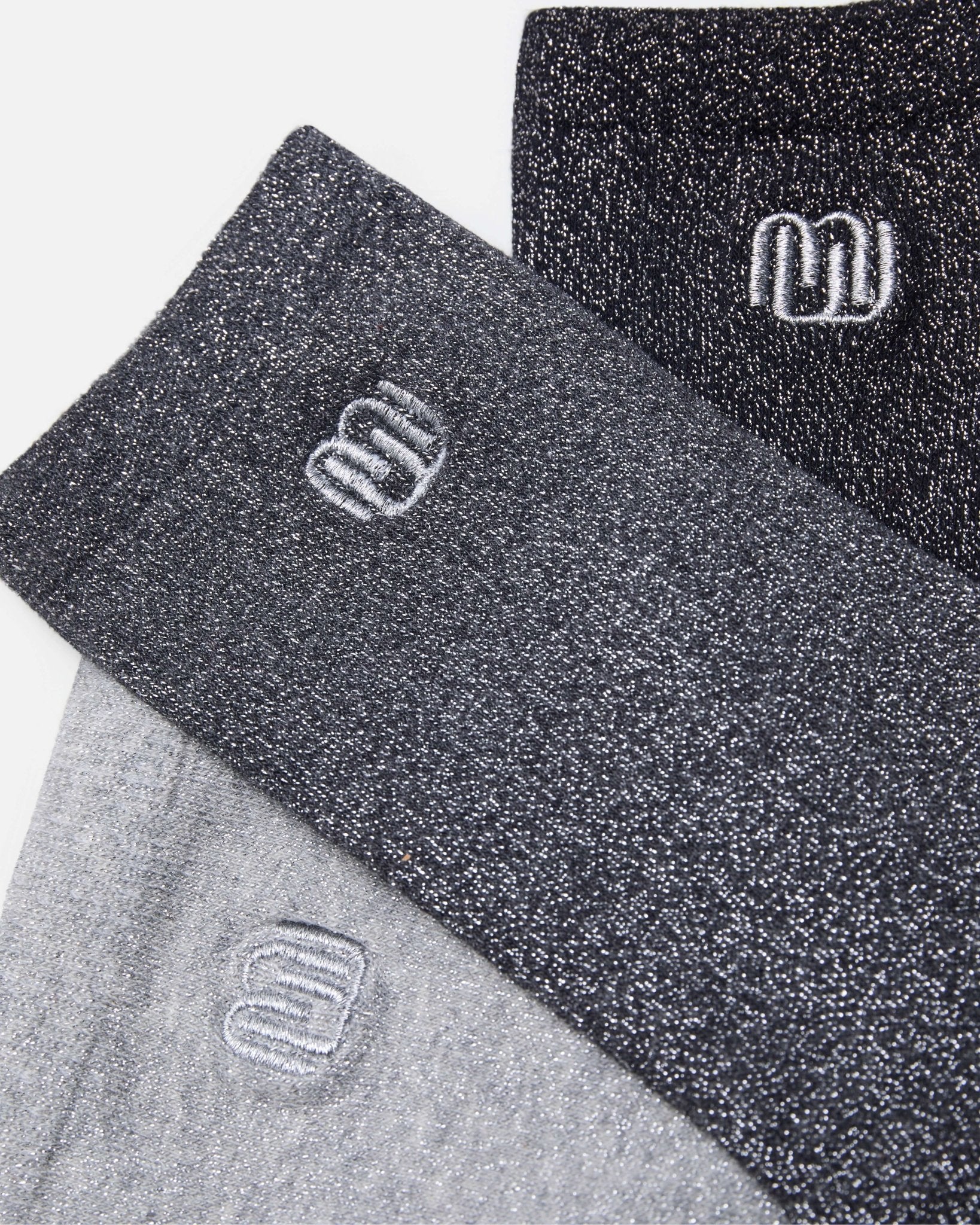 CHAUSSETTES DIMI NOIR GRIS ARGENT - Chaussettes à paillettes