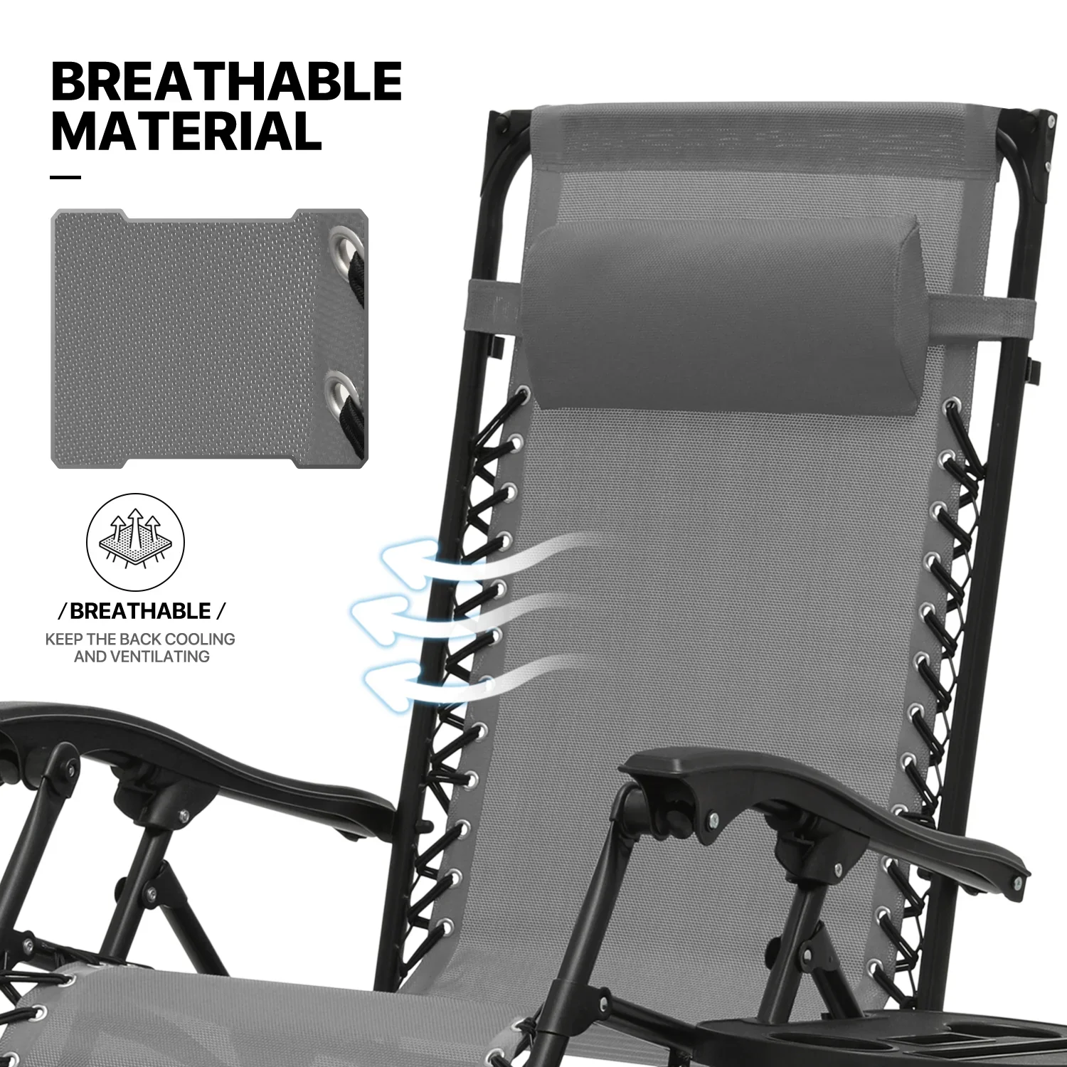 MoNiBloom Zero Gravity Reclining Chairs Set Of 2 With Canopy Shade And Headrest, Black - 330 lbs - Image 97 MoNiBloom Zero Gravity Reclining Chairs Set Of 2 With Canopy Shade And Headrest, Black - 330 lbs - Image 97